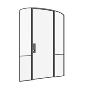 Modern interior architectural steel mini arch door with sidelights, slim hot-rolled OTTOSTUMM steel frame