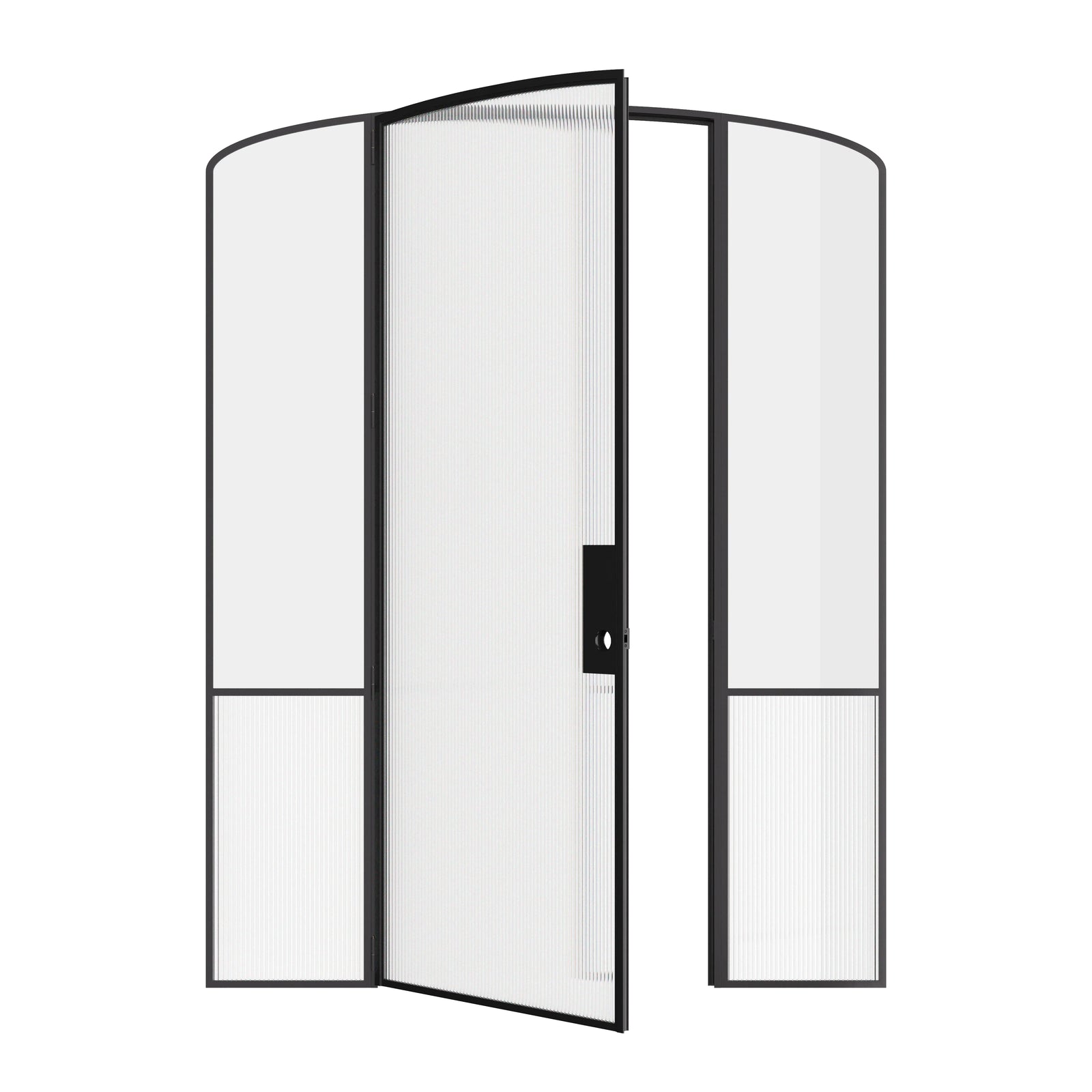 Luxury interior steel mini arch door with sidelights, Air Grand narrow profile OTTOSTUMM steel frame