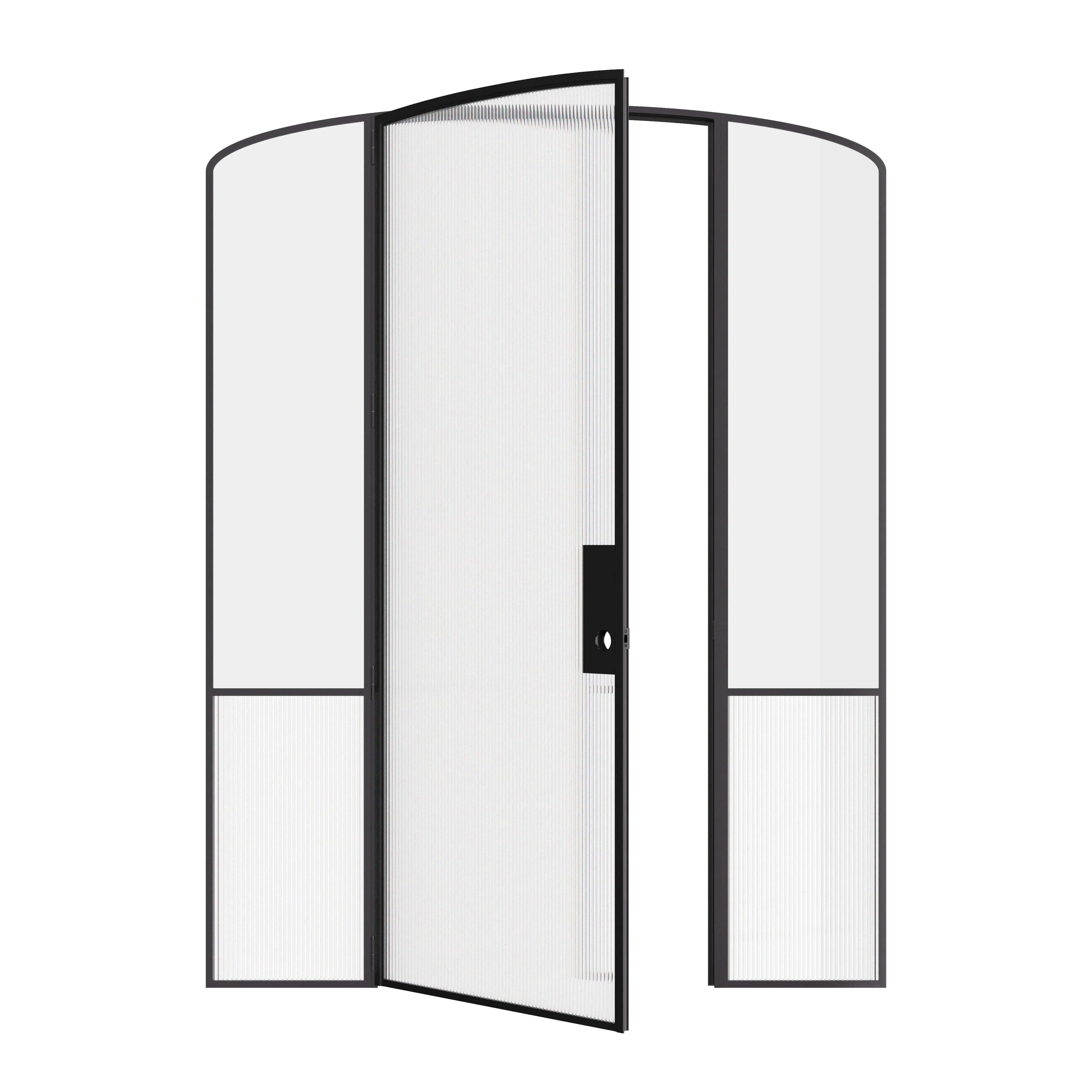 Luxury interior steel mini arch door with sidelights, Air Grand narrow profile OTTOSTUMM steel frame