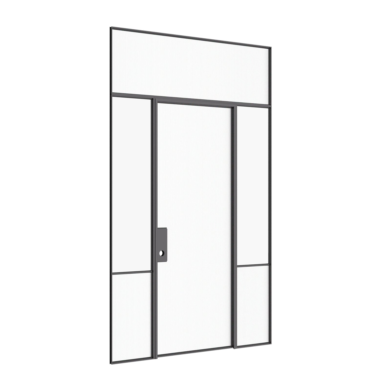Air Grand modern interior door with side windows and flat transom glass in OTTOSTUMM hot-rolled steel slim frame