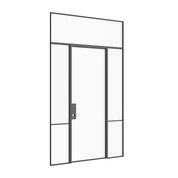 Air Grand modern interior door with side windows and flat transom glass in OTTOSTUMM hot-rolled steel slim frame