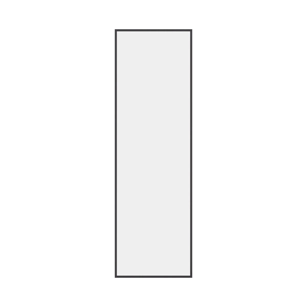 Fixed steel side window panel with slim architectural frame and glass