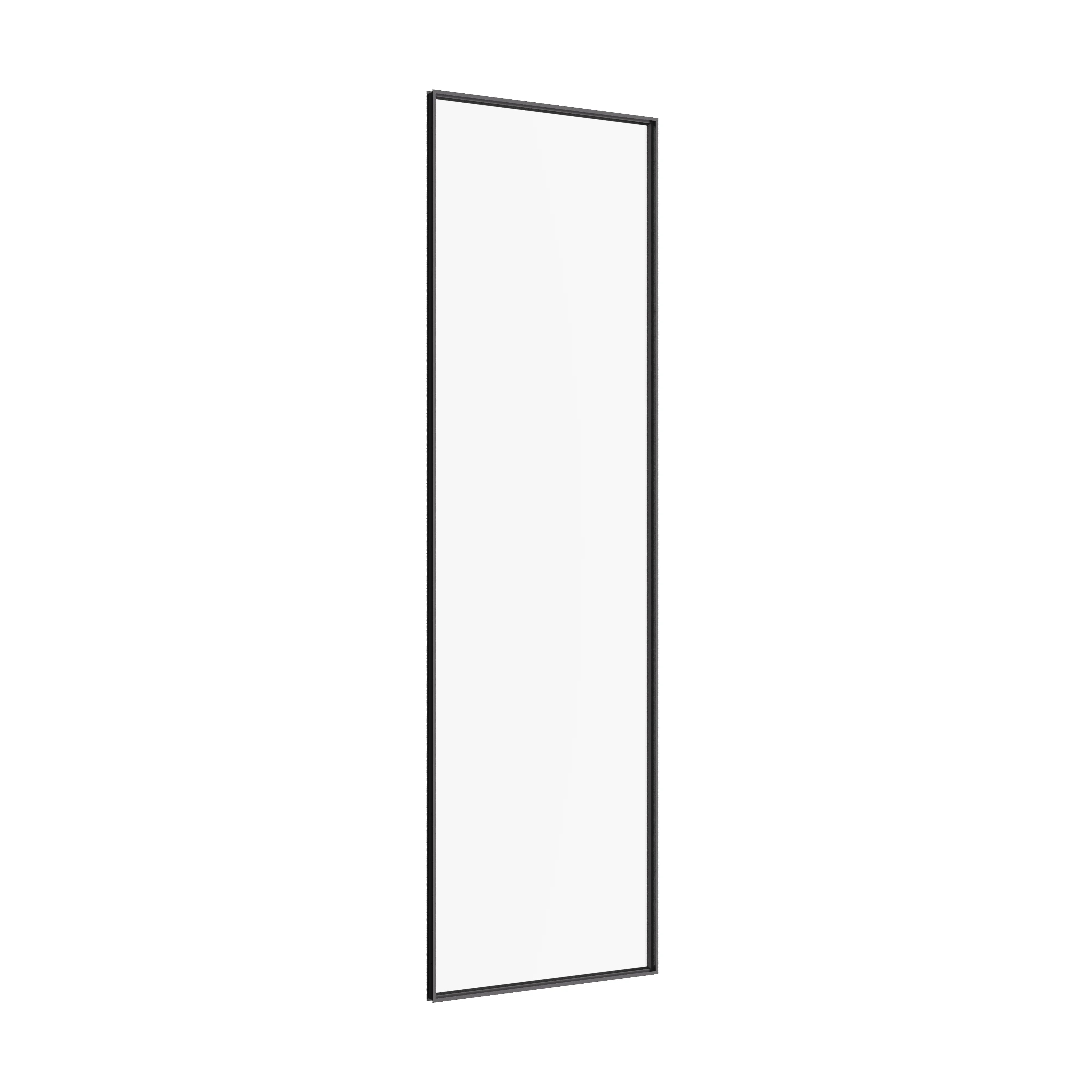 Fixed steel side window panel with slim profile and clear glass