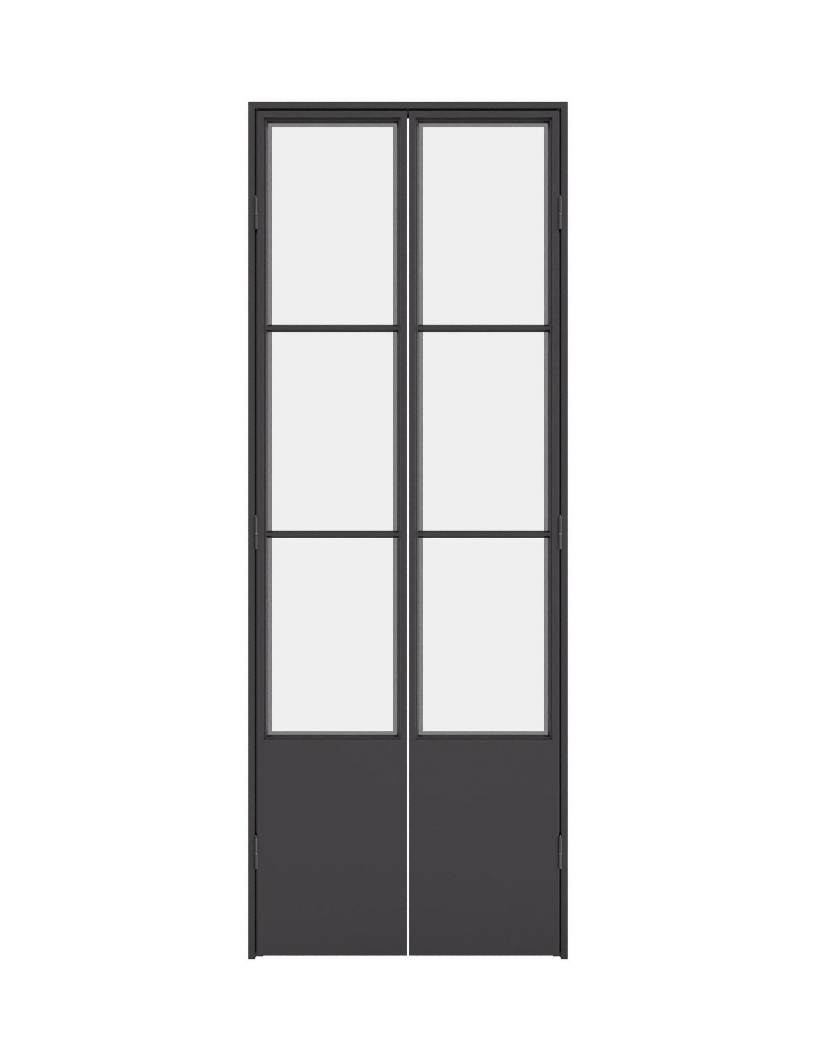 Air Pantry double flat steel pantry doors with kickplate and glass panels