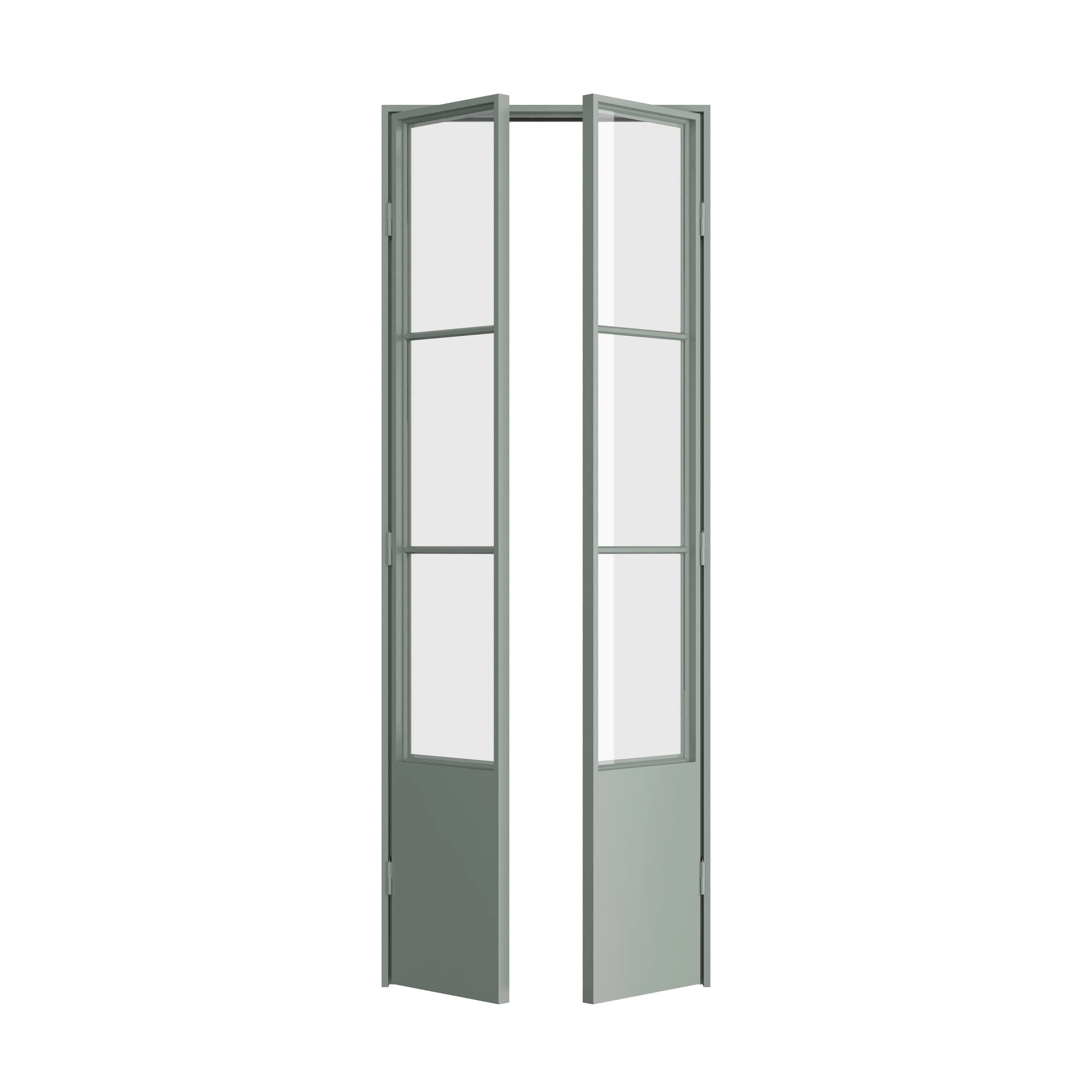Air Pantry double flat steel pantry doors with kickplate in Montecito Mint for kitchens
