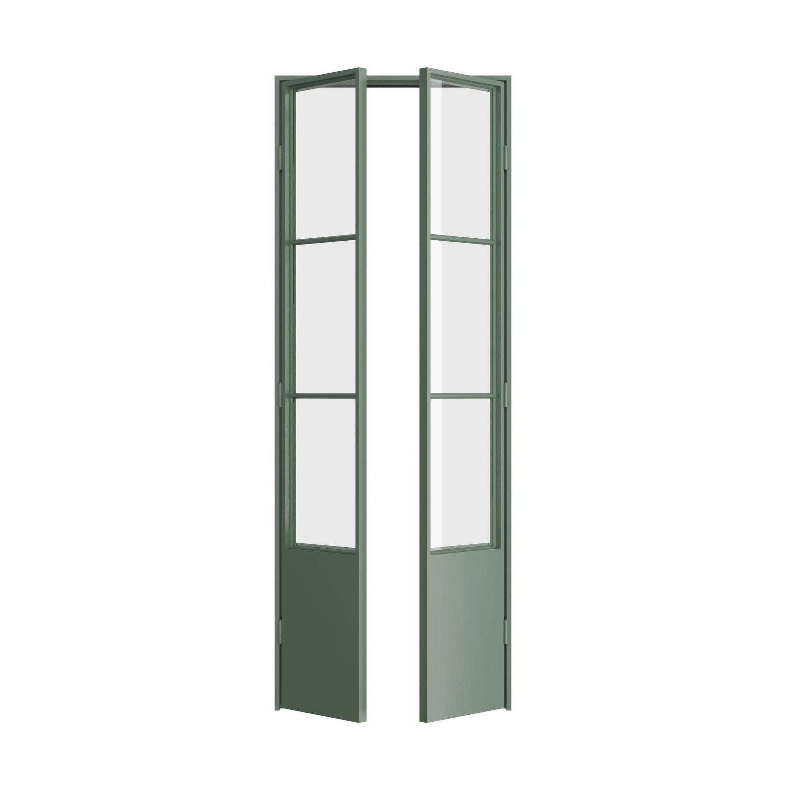 Air Pantry double flat architectural steel pantry doors in Angeles Green finish