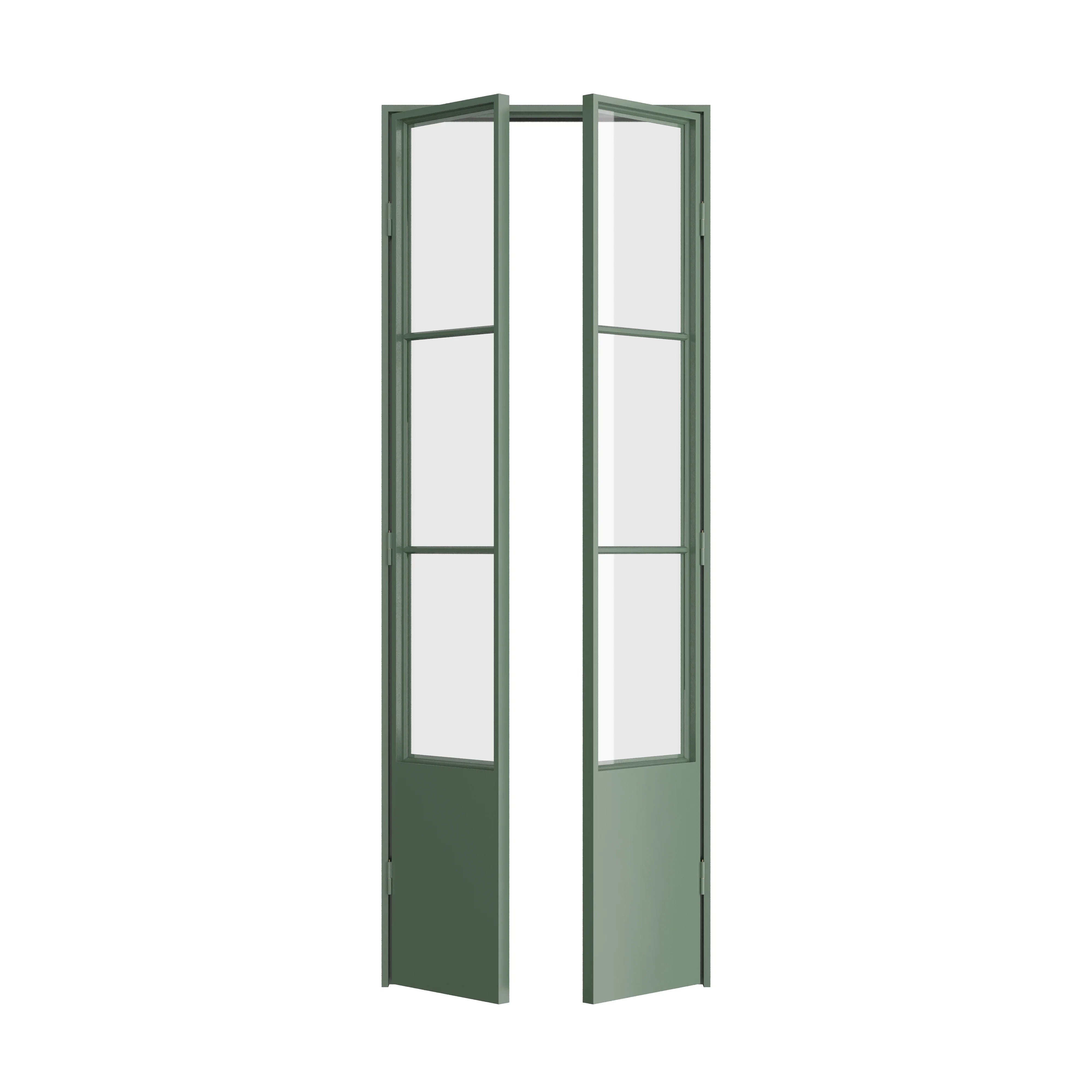 Air Pantry double flat architectural steel pantry doors in Angeles Green finish
