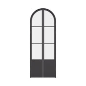 Air Pantry double full arch steel pantry doors with kickplate and curved glass design