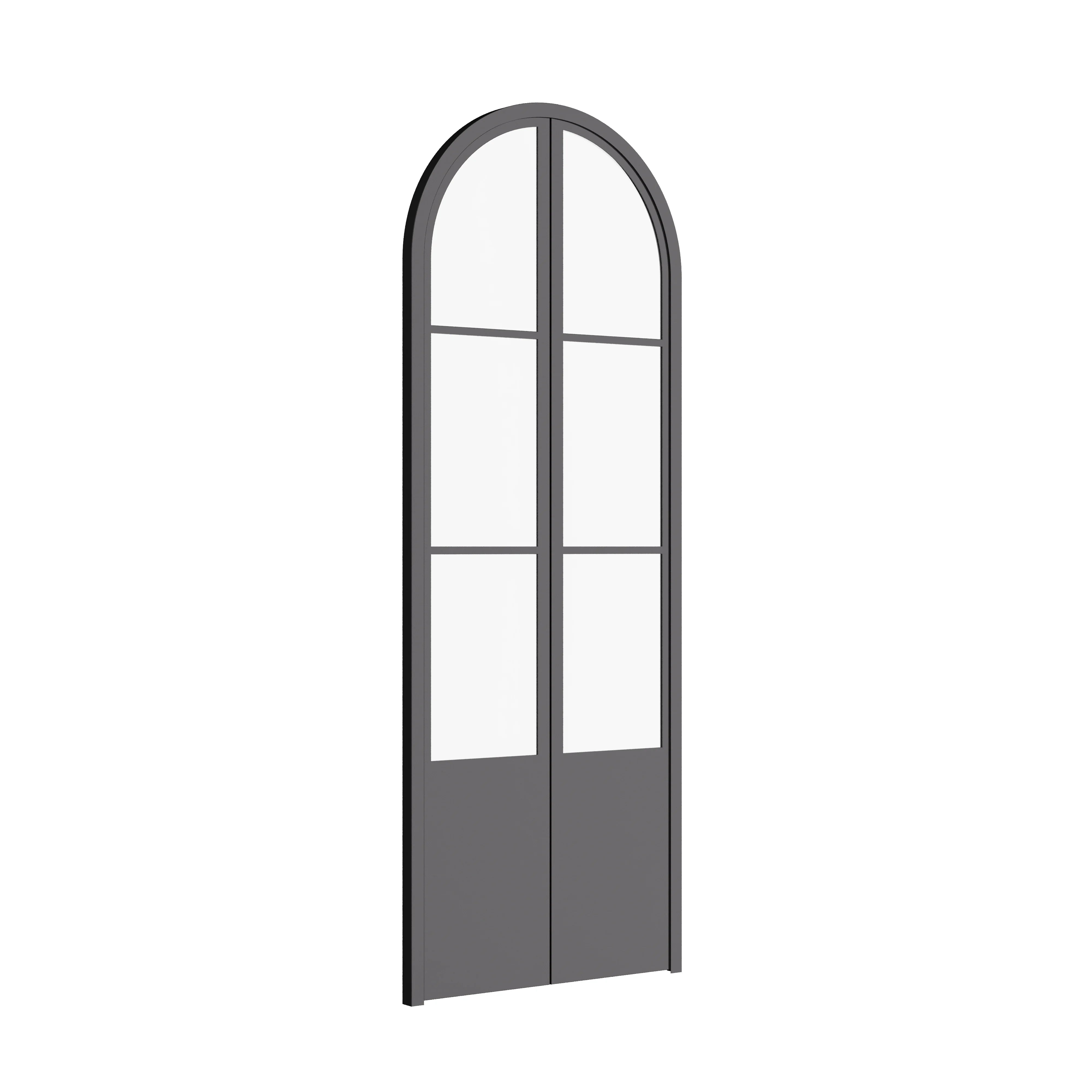 Air Pantry double full arch interior steel pantry doors with kickplate for kitchens