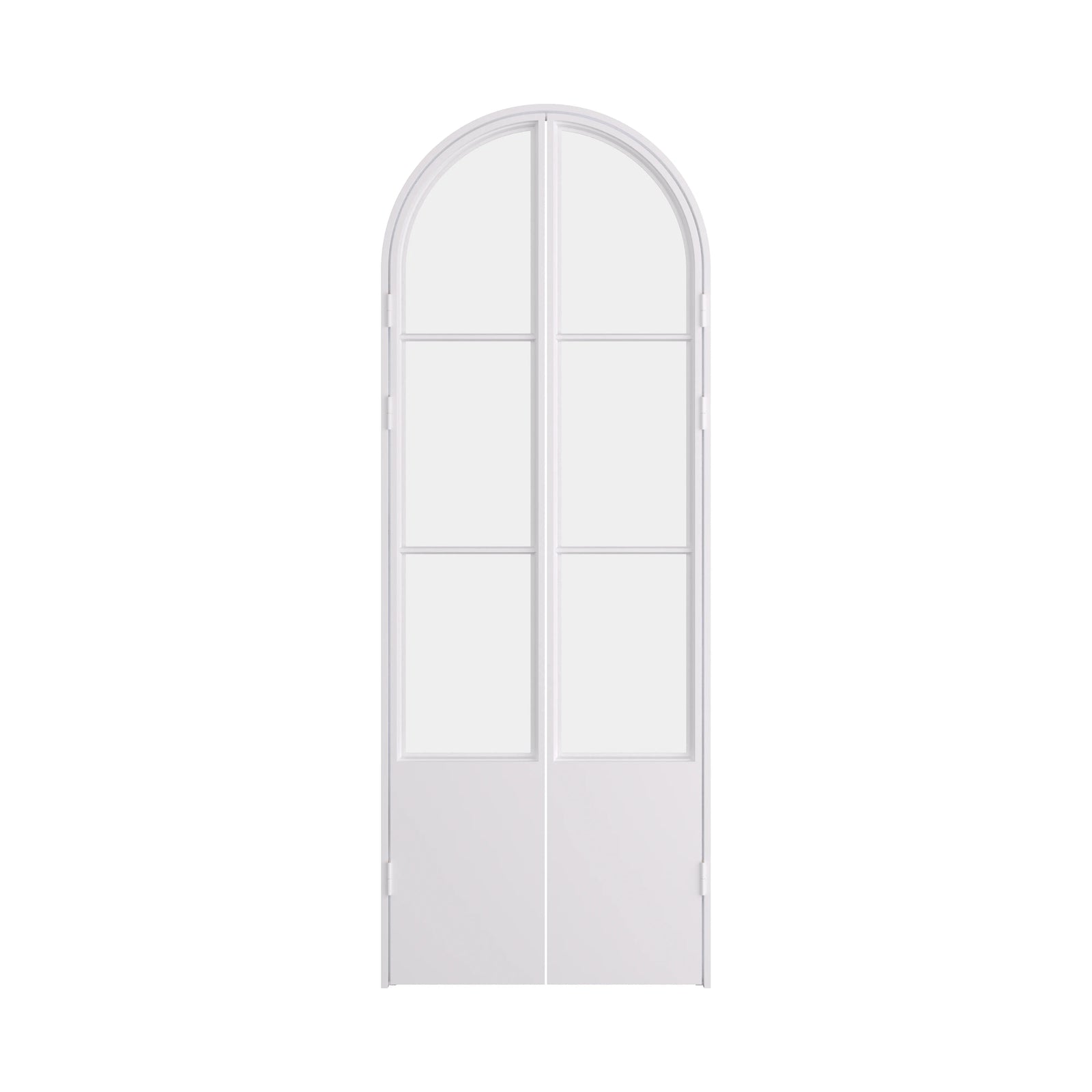 Air Pantry double full arch steel pantry doors with kickplate in White finish