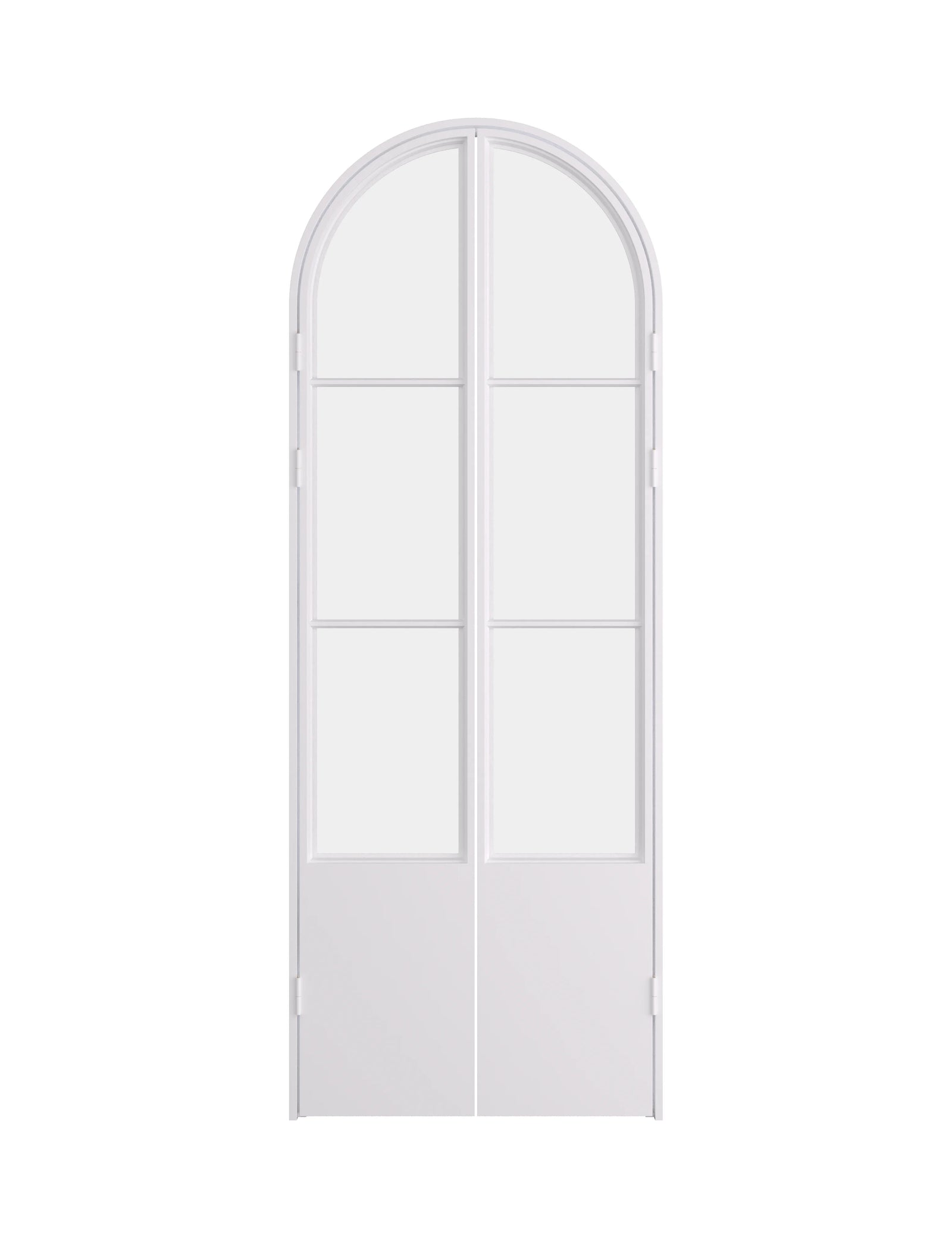 Air Pantry double full arch steel pantry doors with kickplate in White finish