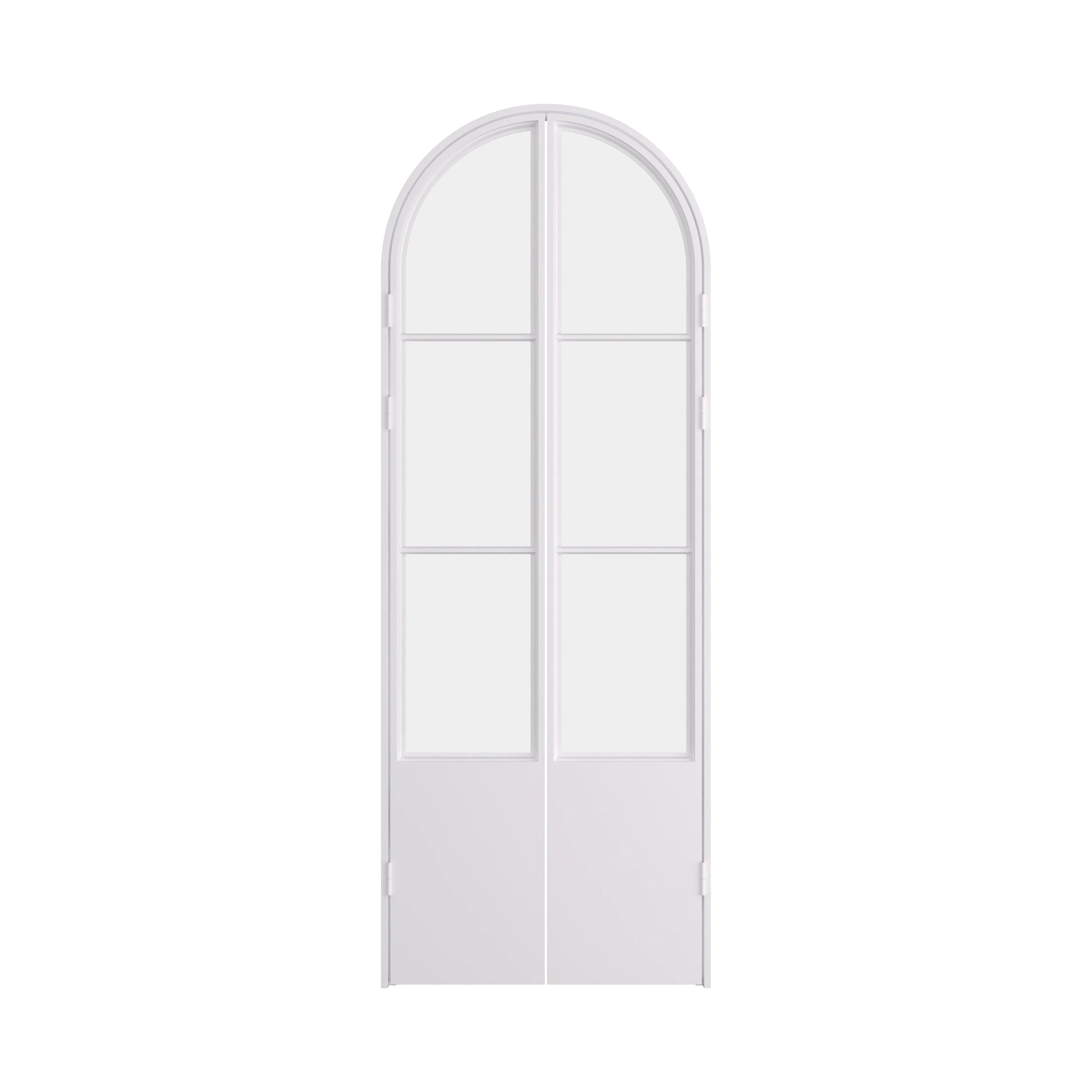 Air Pantry double full arch steel pantry doors with kickplate in White finish