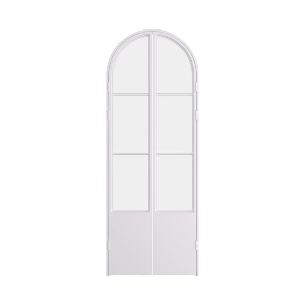 Air Pantry double full arch steel pantry doors with kickplate in White finish