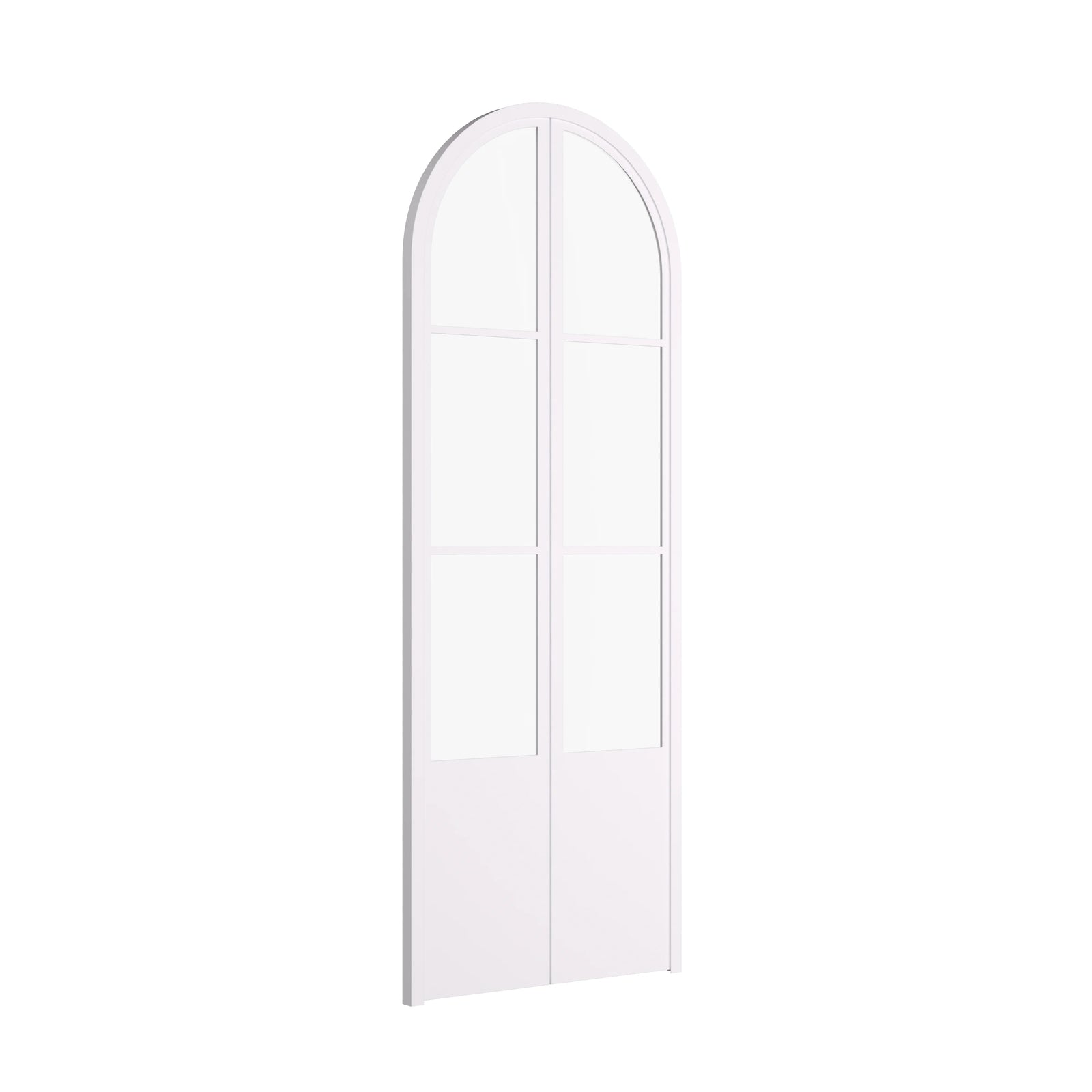 Air Pantry double full arch steel pantry doors with kickplate in White for kitchens