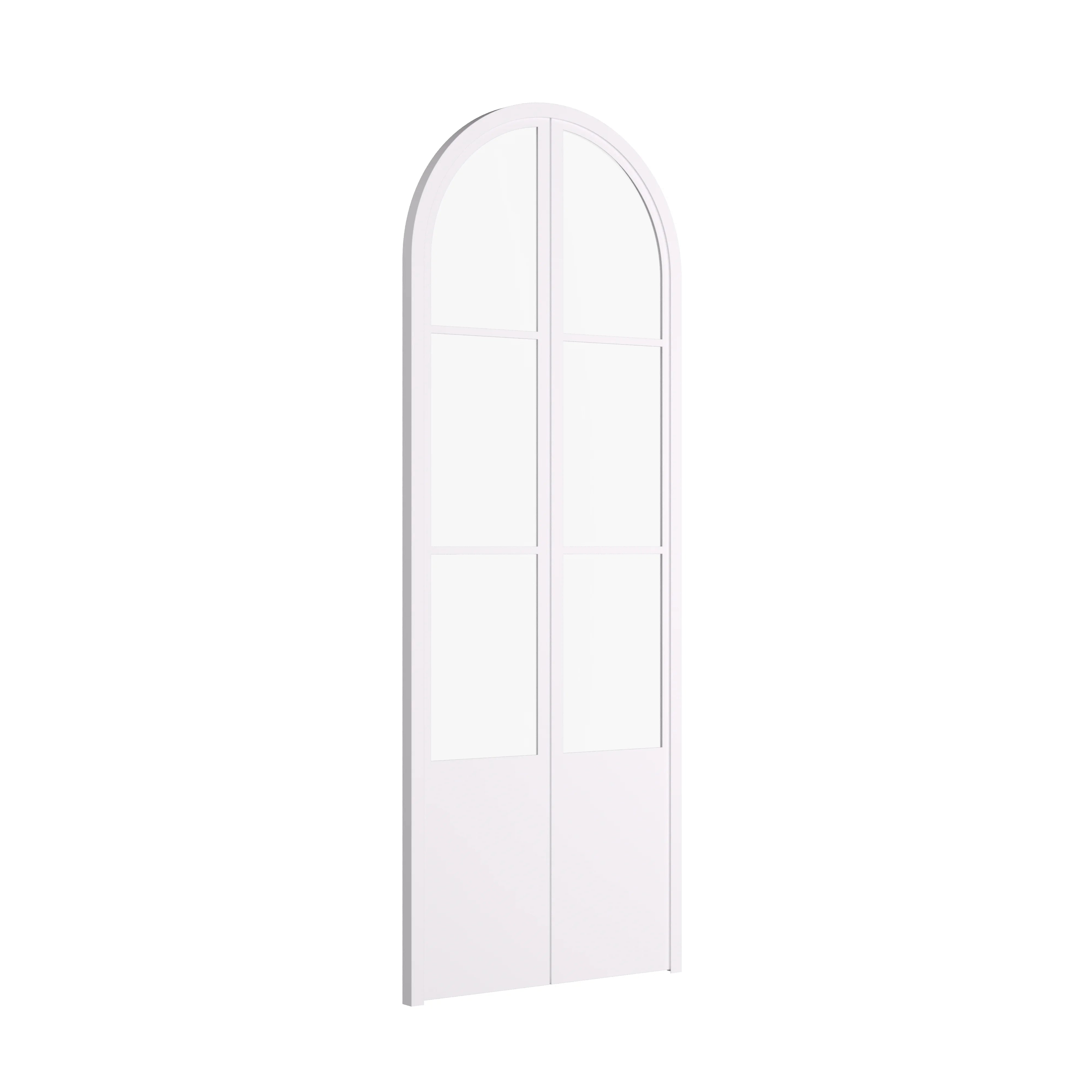 Air Pantry double full arch steel pantry doors with kickplate in White for kitchens