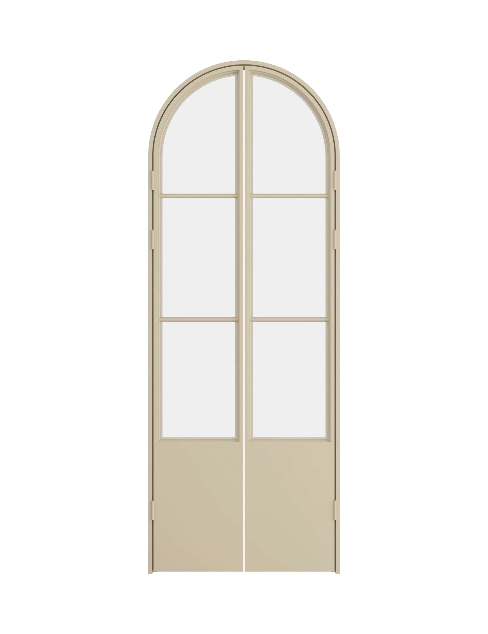 Double Full Arch Steel Pantry door in casual khaki with kickplate