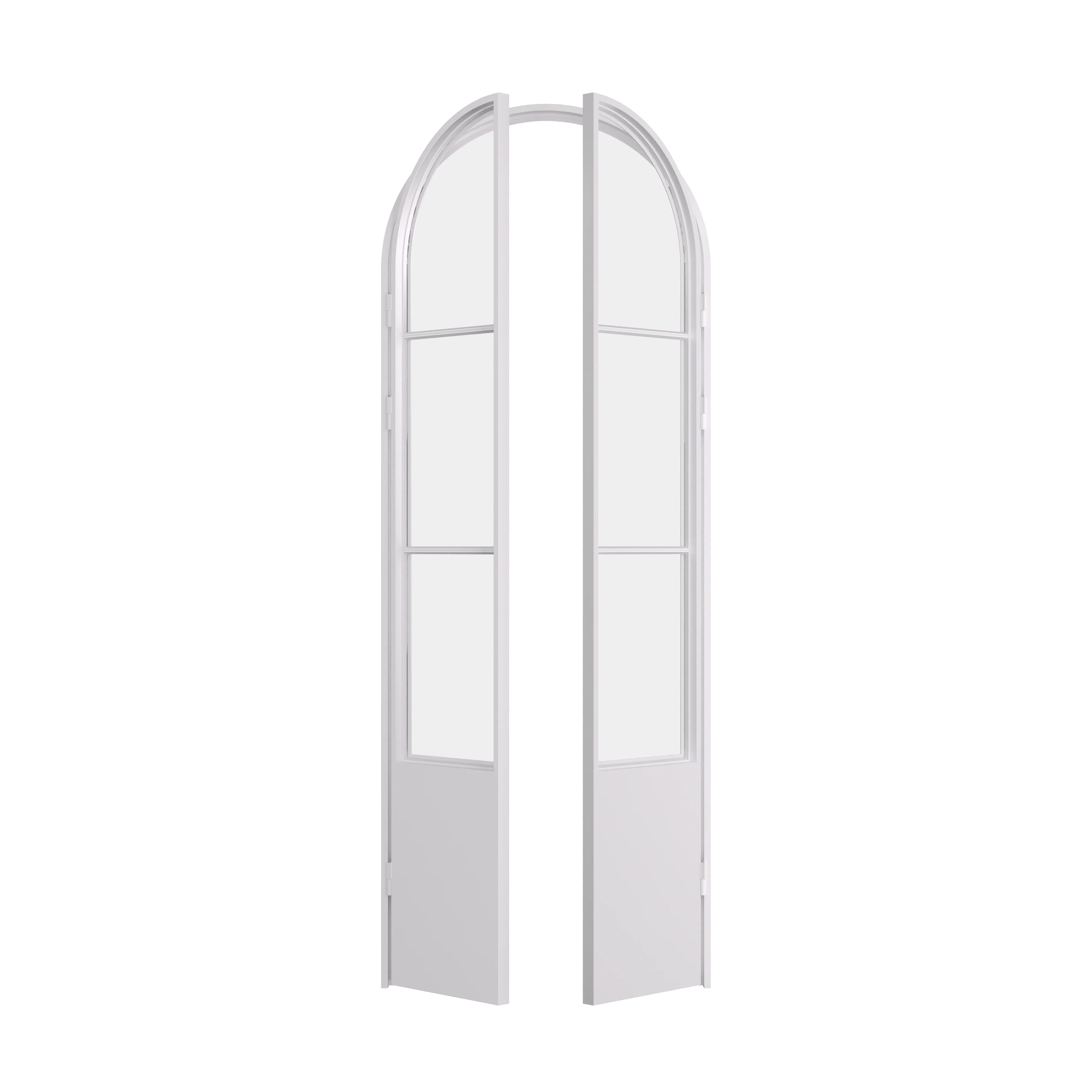 Air Pantry double full arch architectural steel pantry doors in White finish