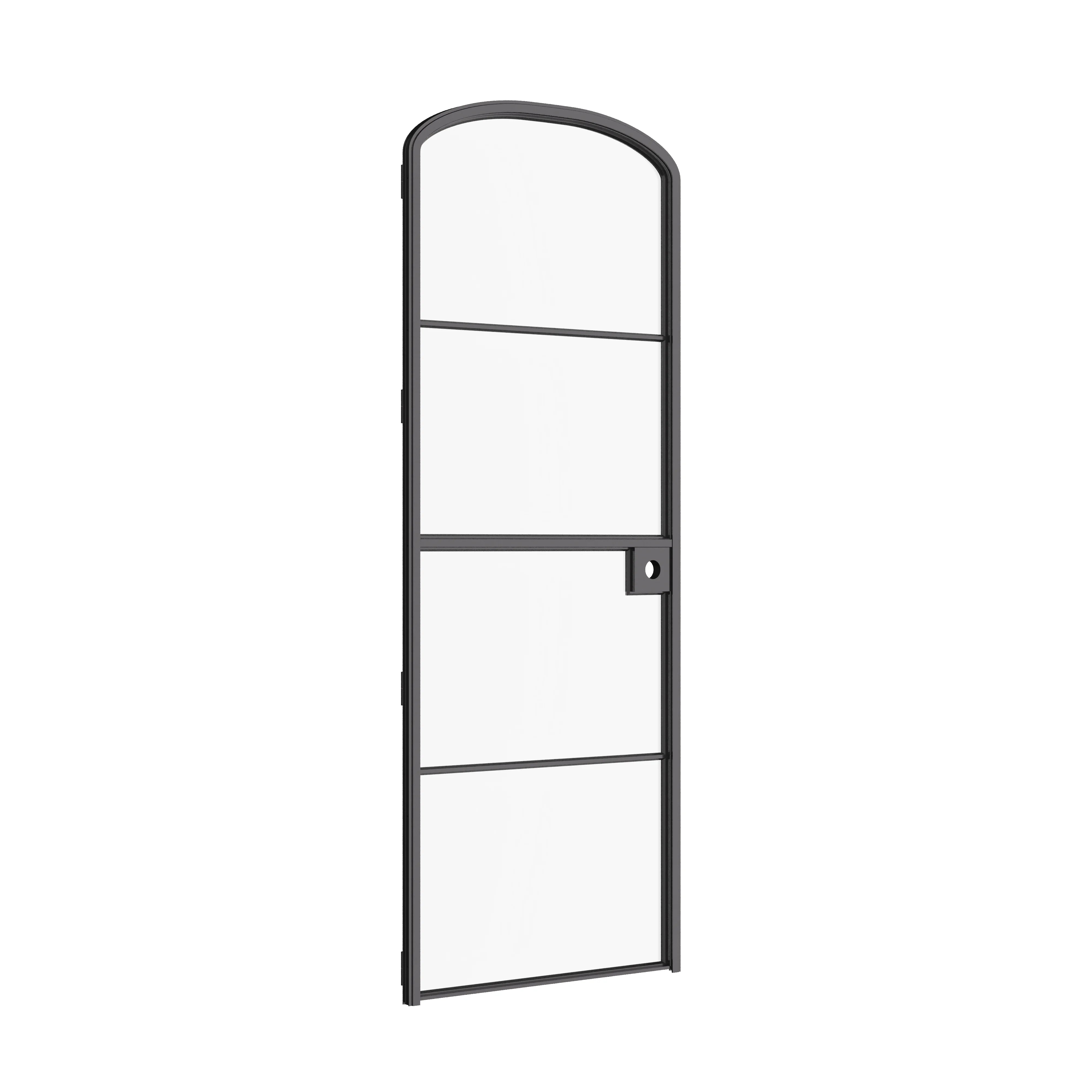 Air 4 single Dutch door with mini arch top in architectural steel