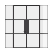 Air 4 double flat doors with sidelights in hot-rolled OTTOSTUMM steel and narrow modern profiles