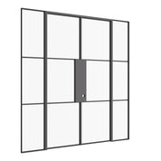 Air 4 interior double doors with matching sidelites and minimalist steel grid design