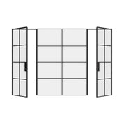 Air 5 dual single interior doors with fixed center panel, factory style black steel frame