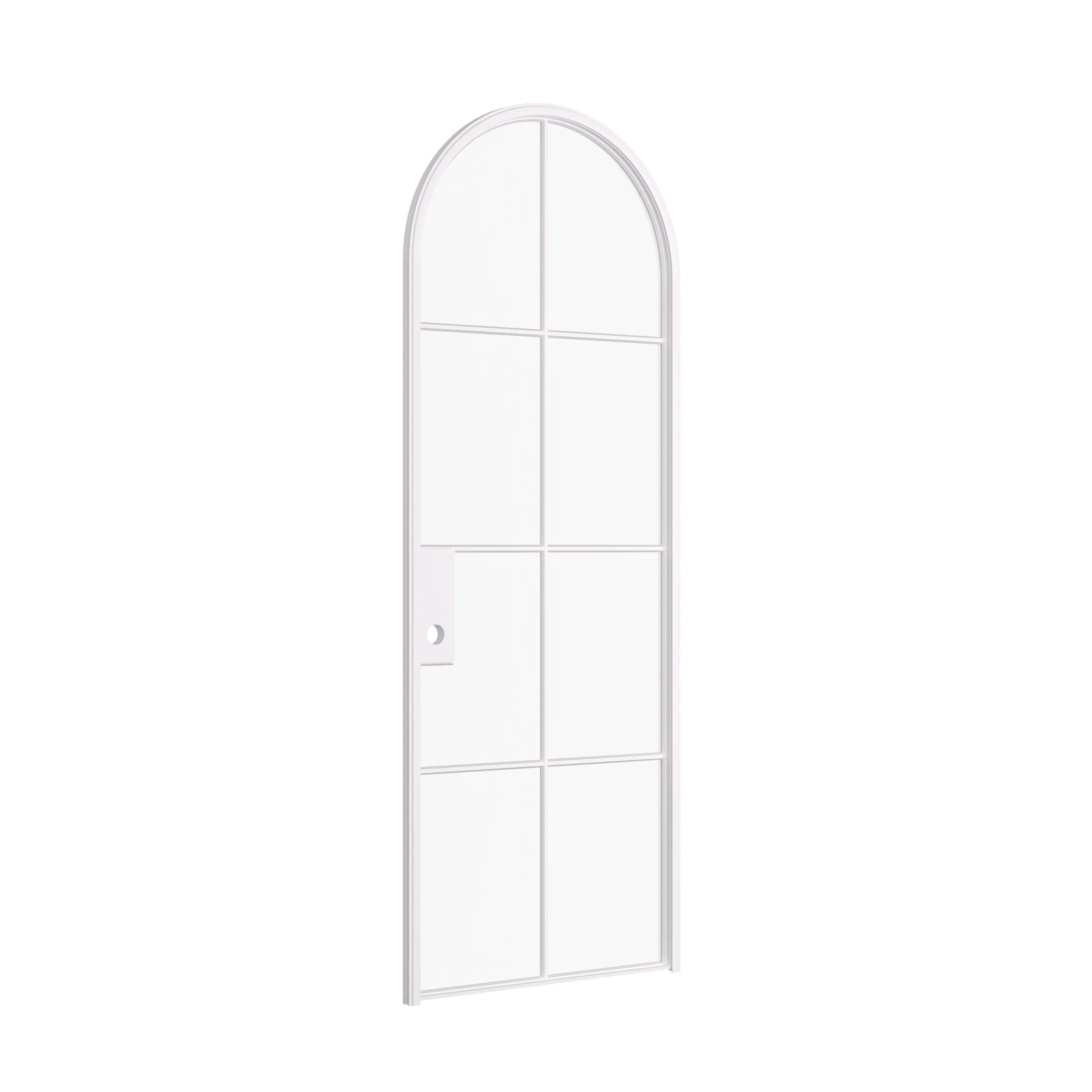 Air 5 single full arch interior door in white steel angled perspective