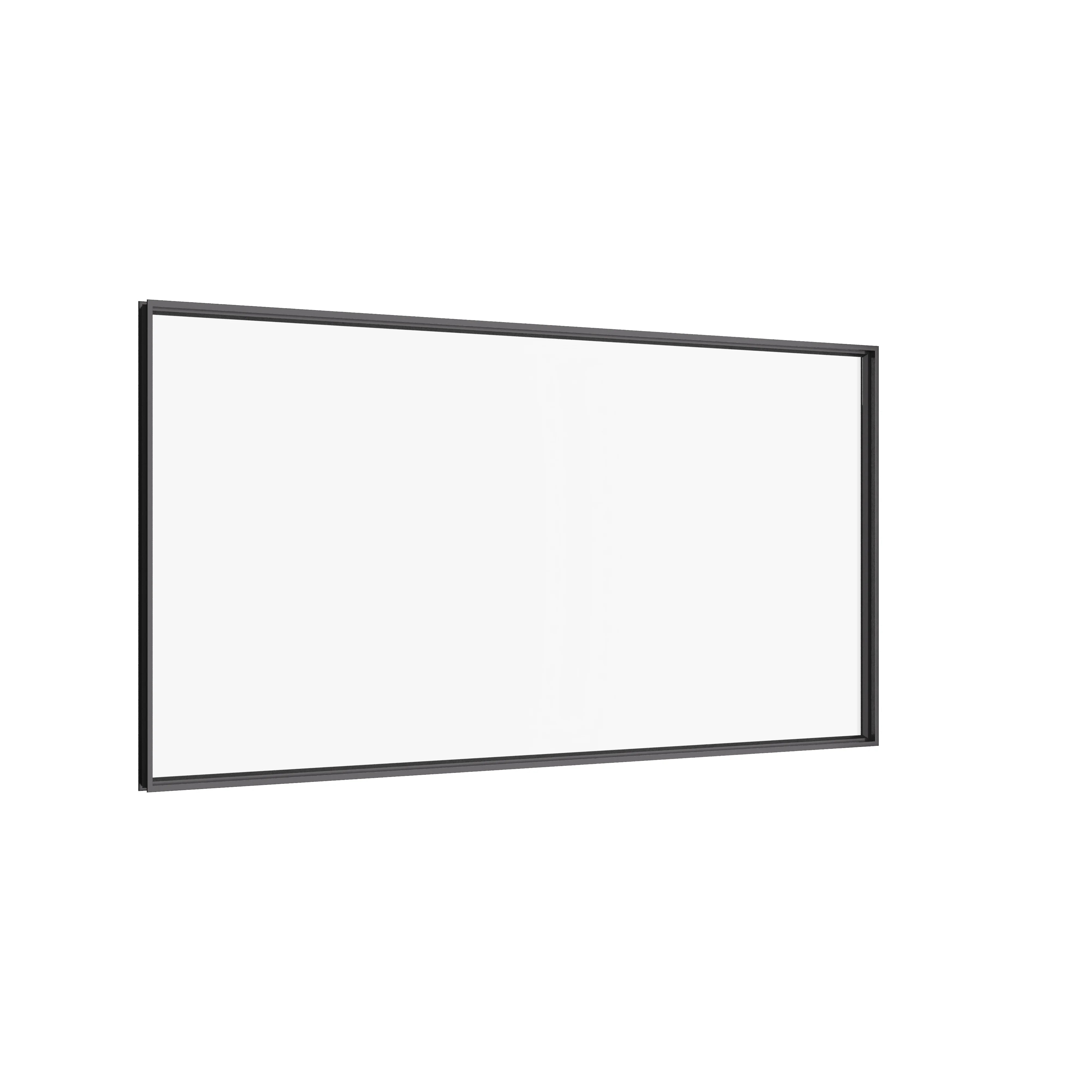 Flat top interior steel window panel, hot-rolled steel frame with narrow sightlines and modular design