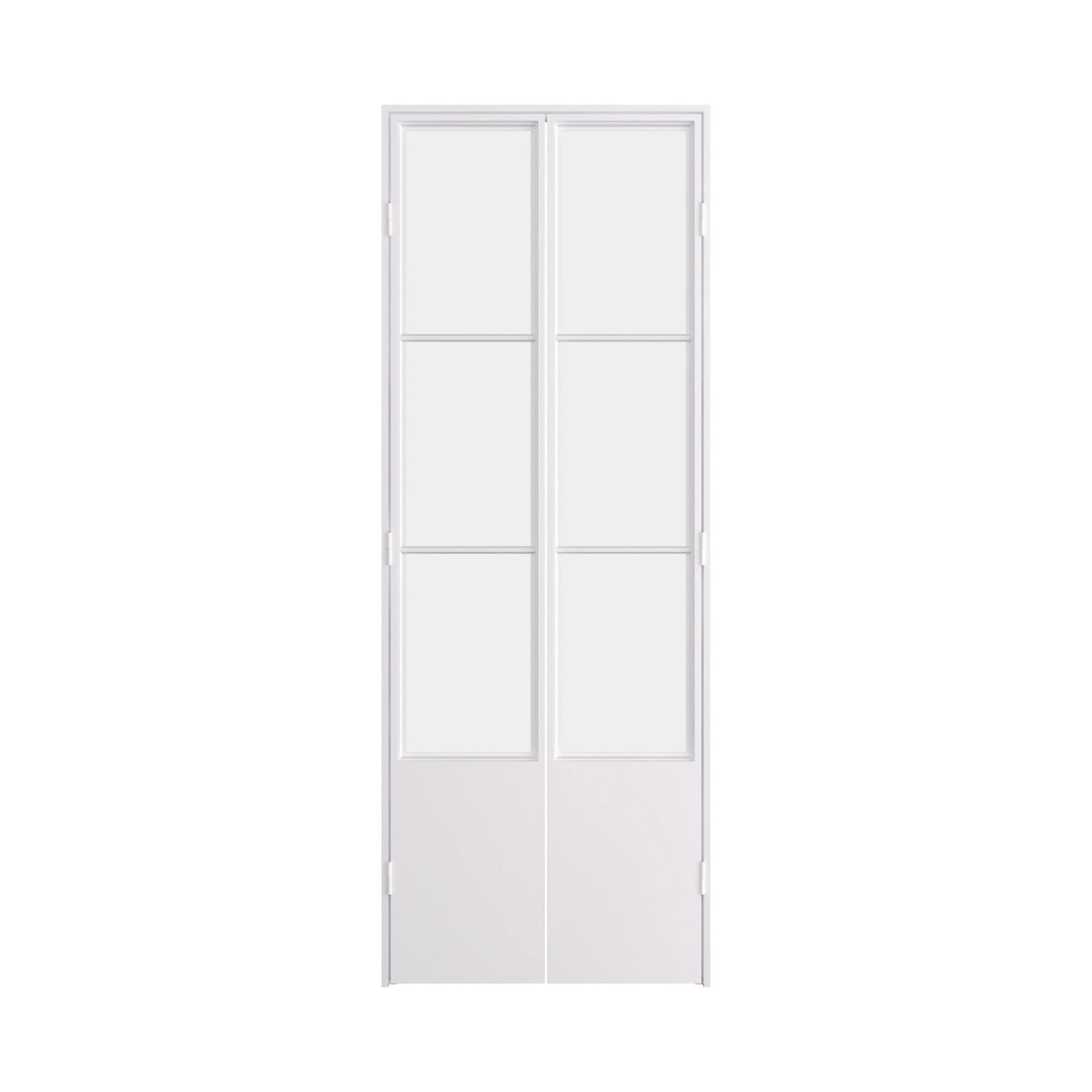 Air Pantry double flat steel pantry doors with kickplate in White finish