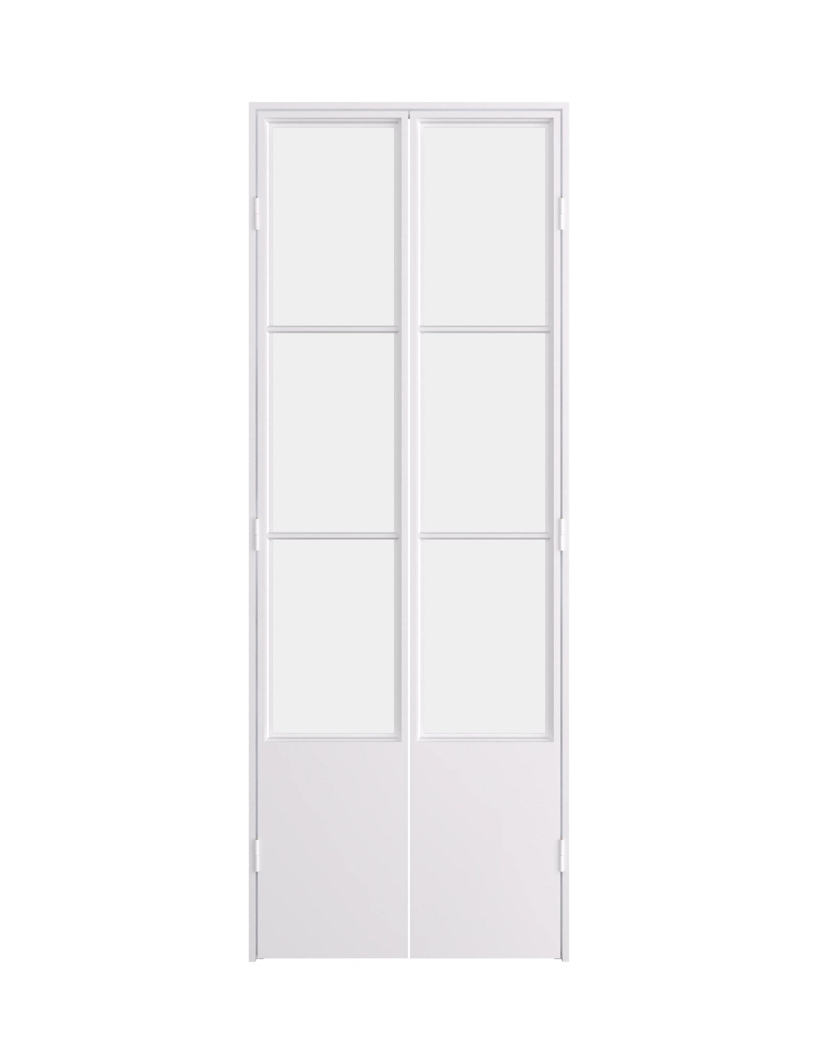 Air Pantry double flat steel pantry doors with kickplate in White finish