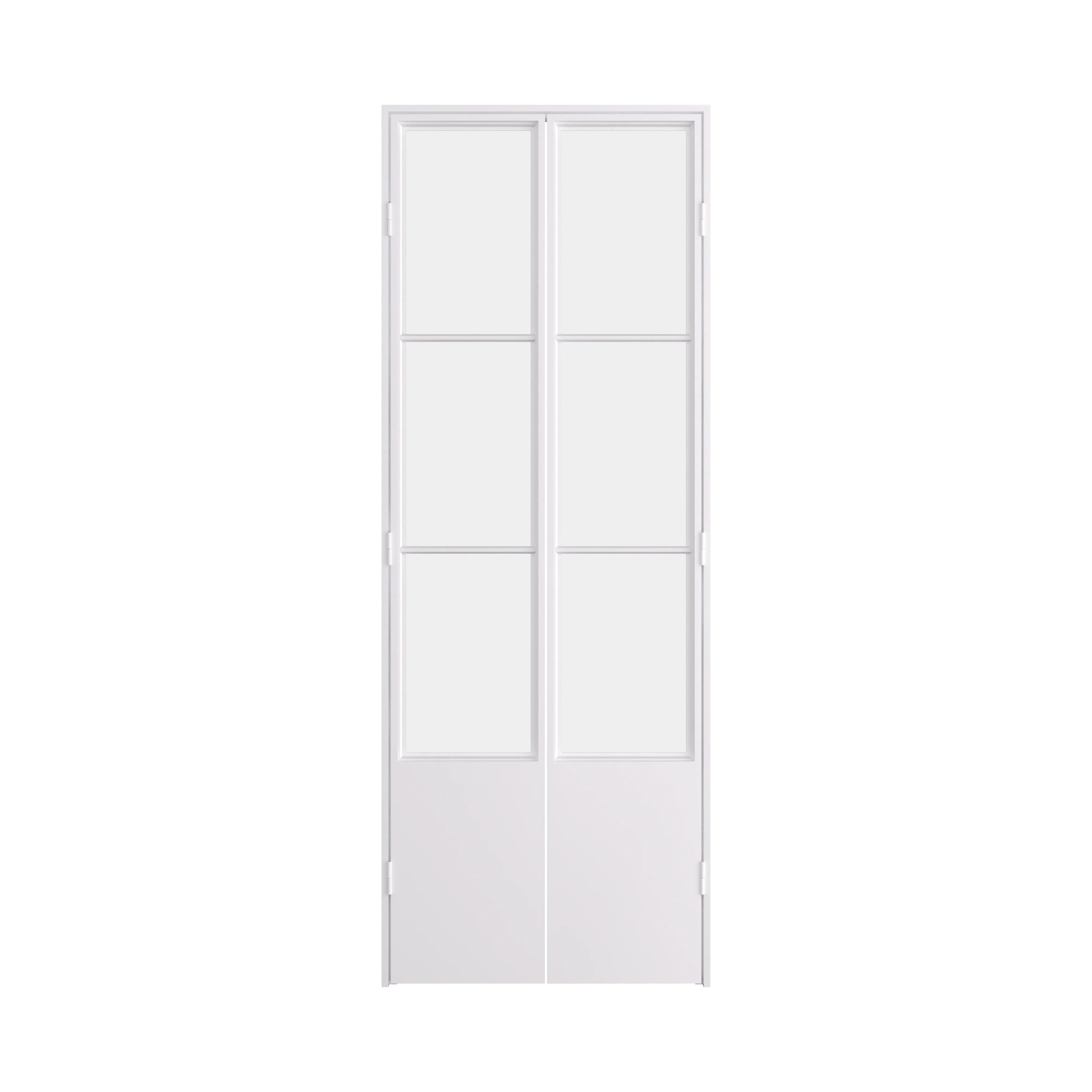 Air Pantry double flat steel pantry doors with kickplate in White finish