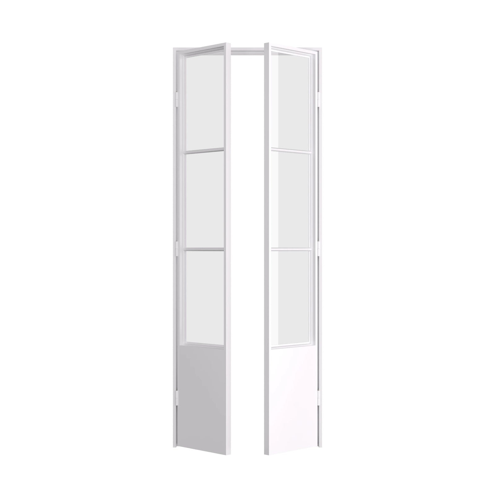 Air Pantry double flat interior pantry doors with kickplate in White finish