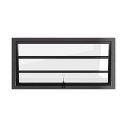 Steel awning window with dual pane tempered glass and ring pull