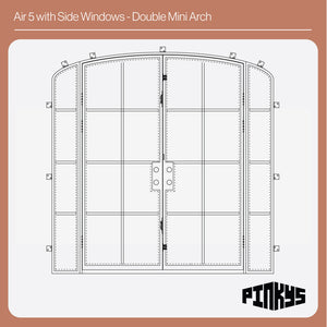 steel door with classic grid cad drawing