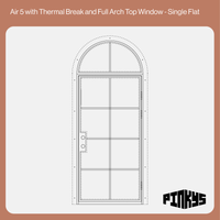 Technical drawing of a window with 'Pinkys' branding on a white background