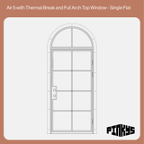 Air 5 with Thermal Break and Full Arch Top Window - Single Flat | Clearance
