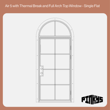Load image into Gallery viewer, Technical drawing of a window with &#39;Pinkys&#39; branding on a white background
