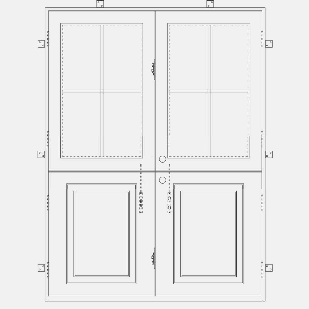 PINKYS Air Dutch Black Steel Single Flat steel door