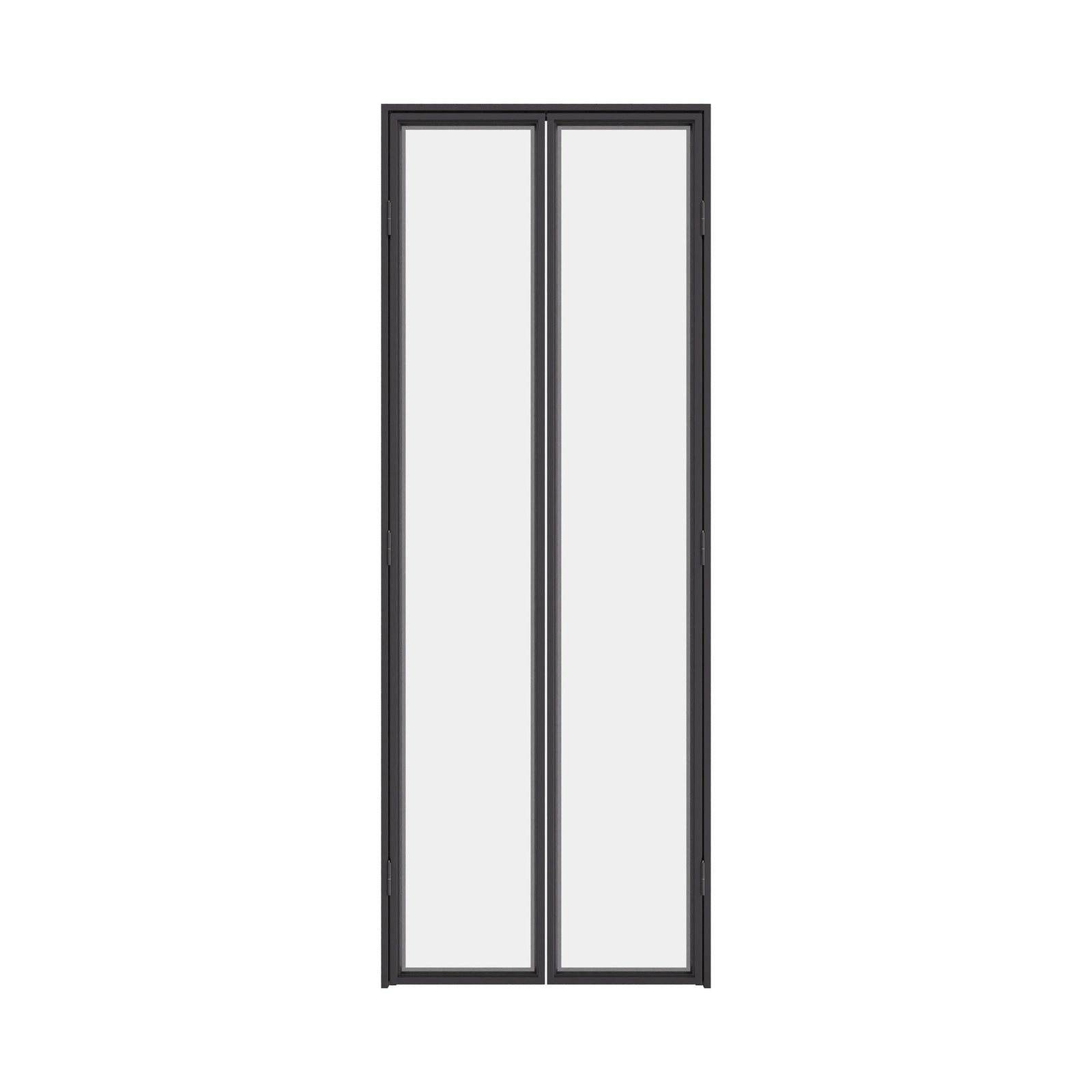 Glass pantry door with hot-rolled steel frame for modern kitchen interiors