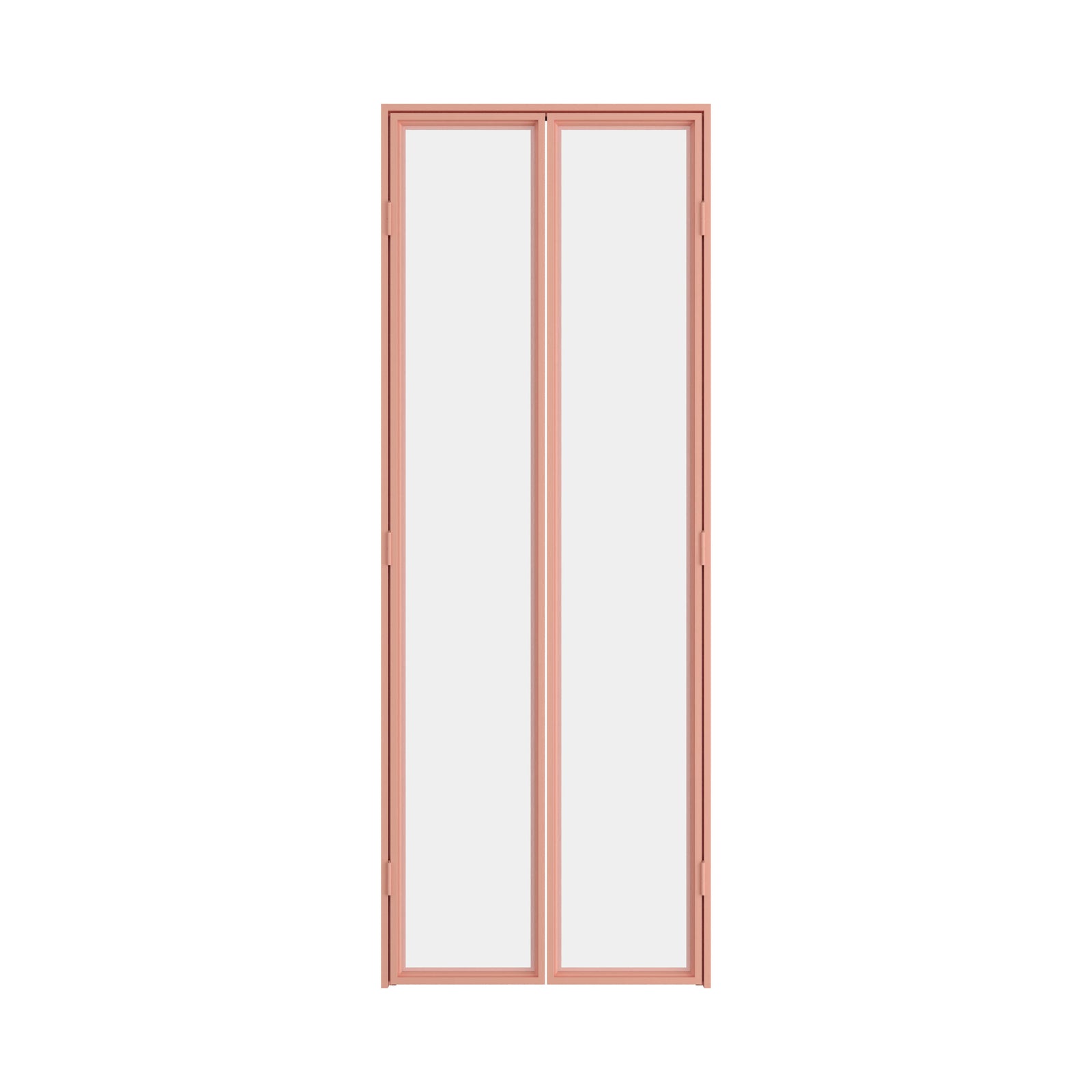 Steel pantry door with clear glass insert and minimalist frame design
