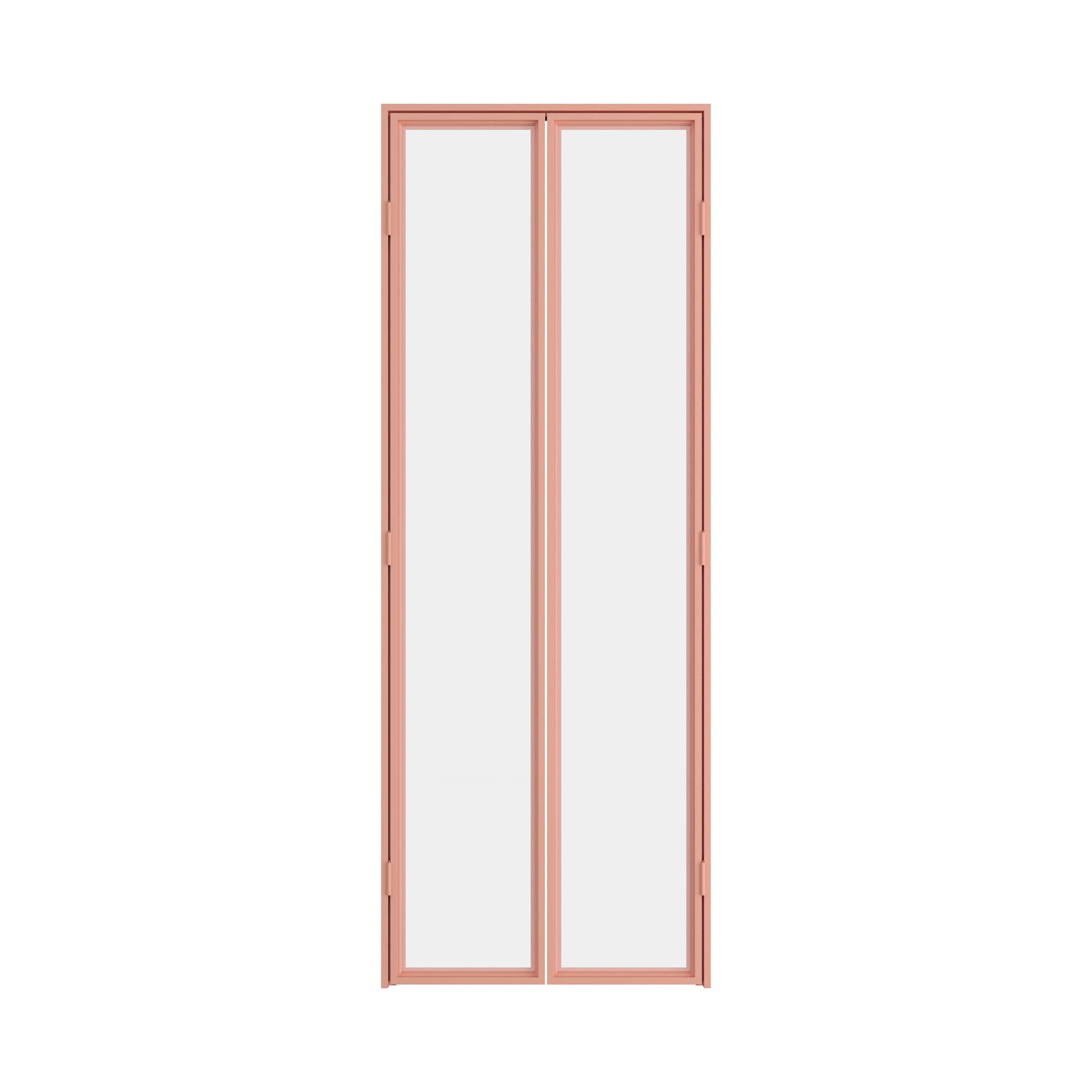Steel pantry door with clear glass insert and minimalist frame design