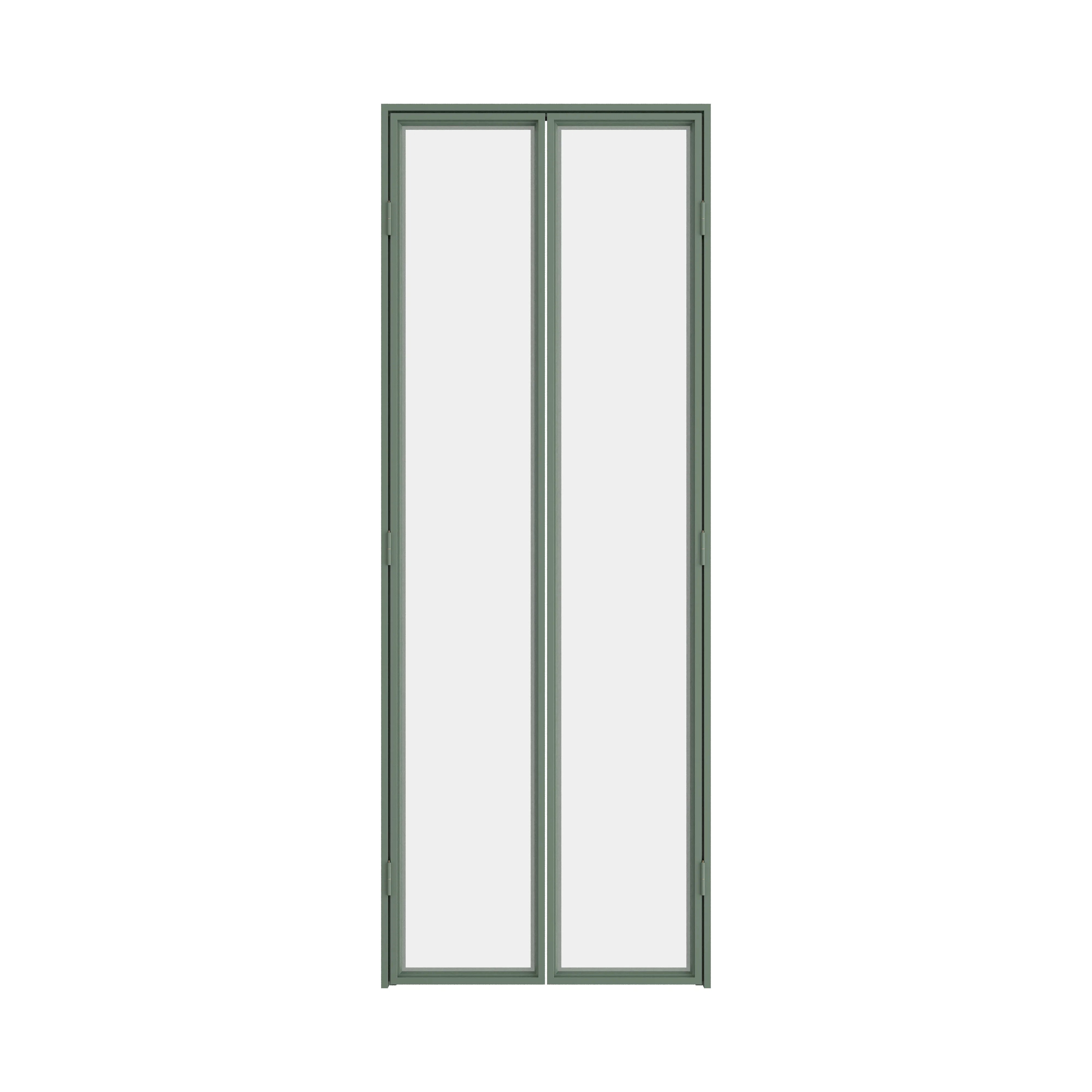 Contemporary steel pantry door with glass panels and narrow sightlines