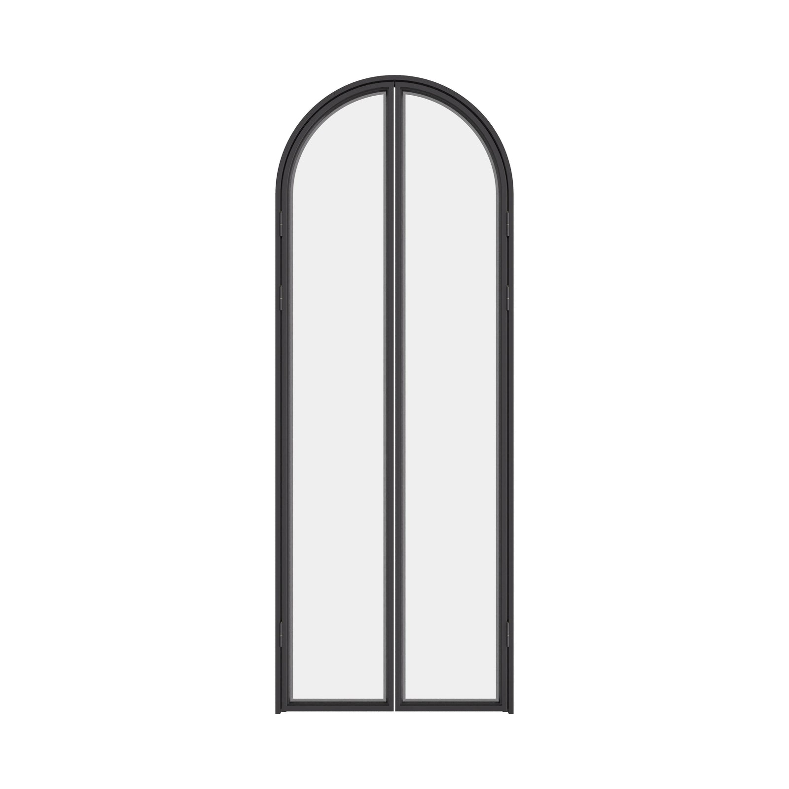 Contemporary glass pantry door with slim architectural steel frame