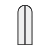 Contemporary glass pantry door with slim architectural steel frame