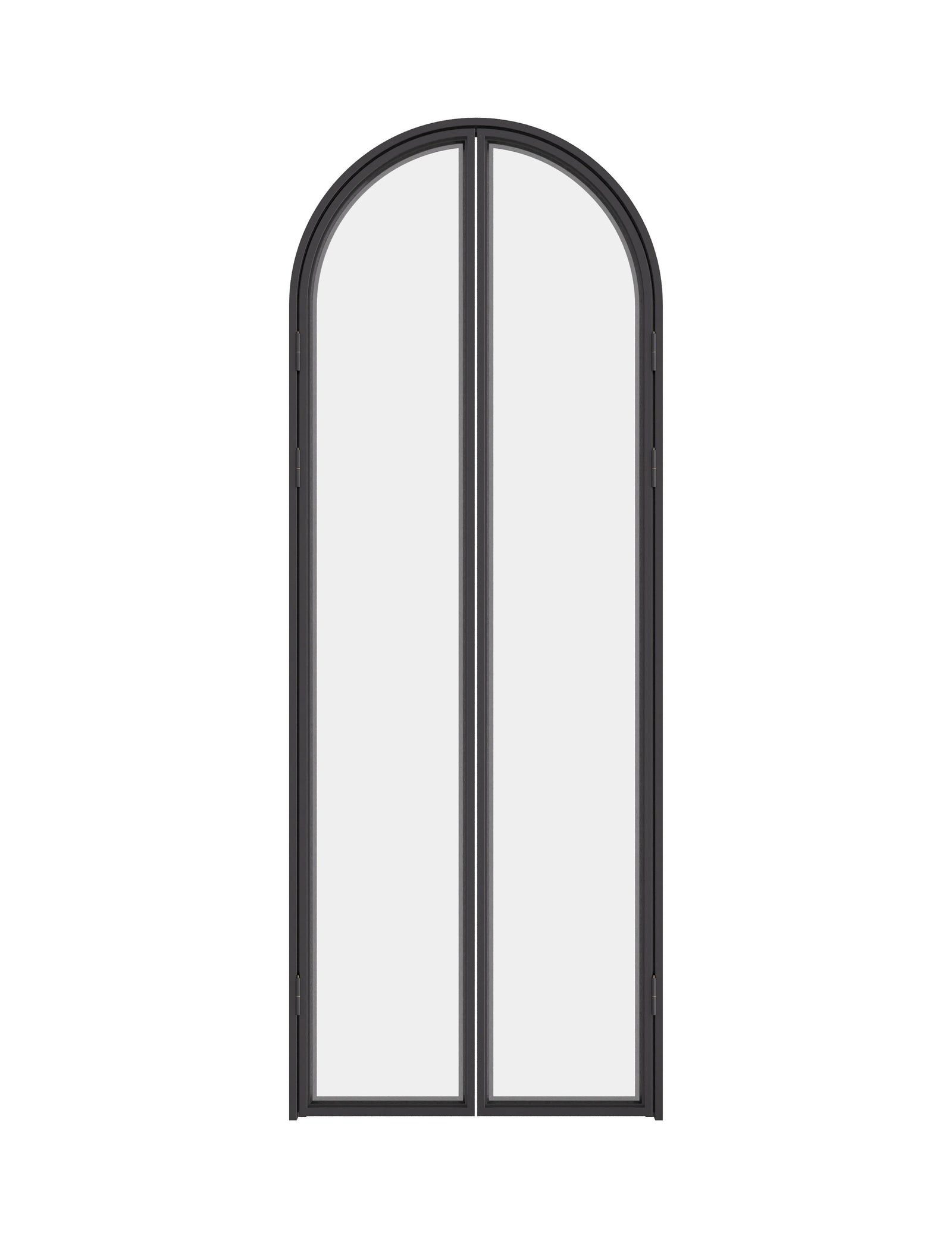 Contemporary glass pantry door with slim architectural steel frame