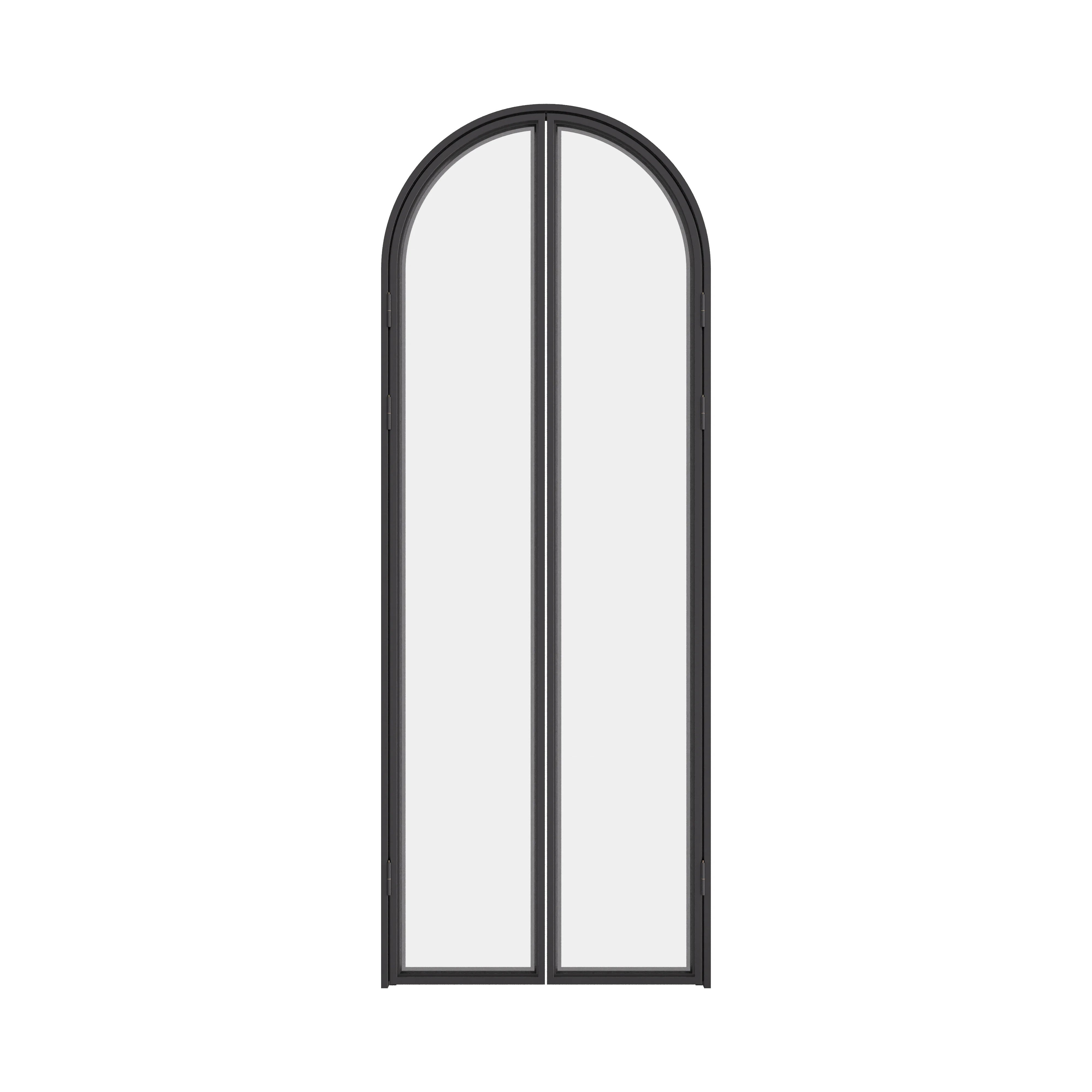 Contemporary glass pantry door with slim architectural steel frame
