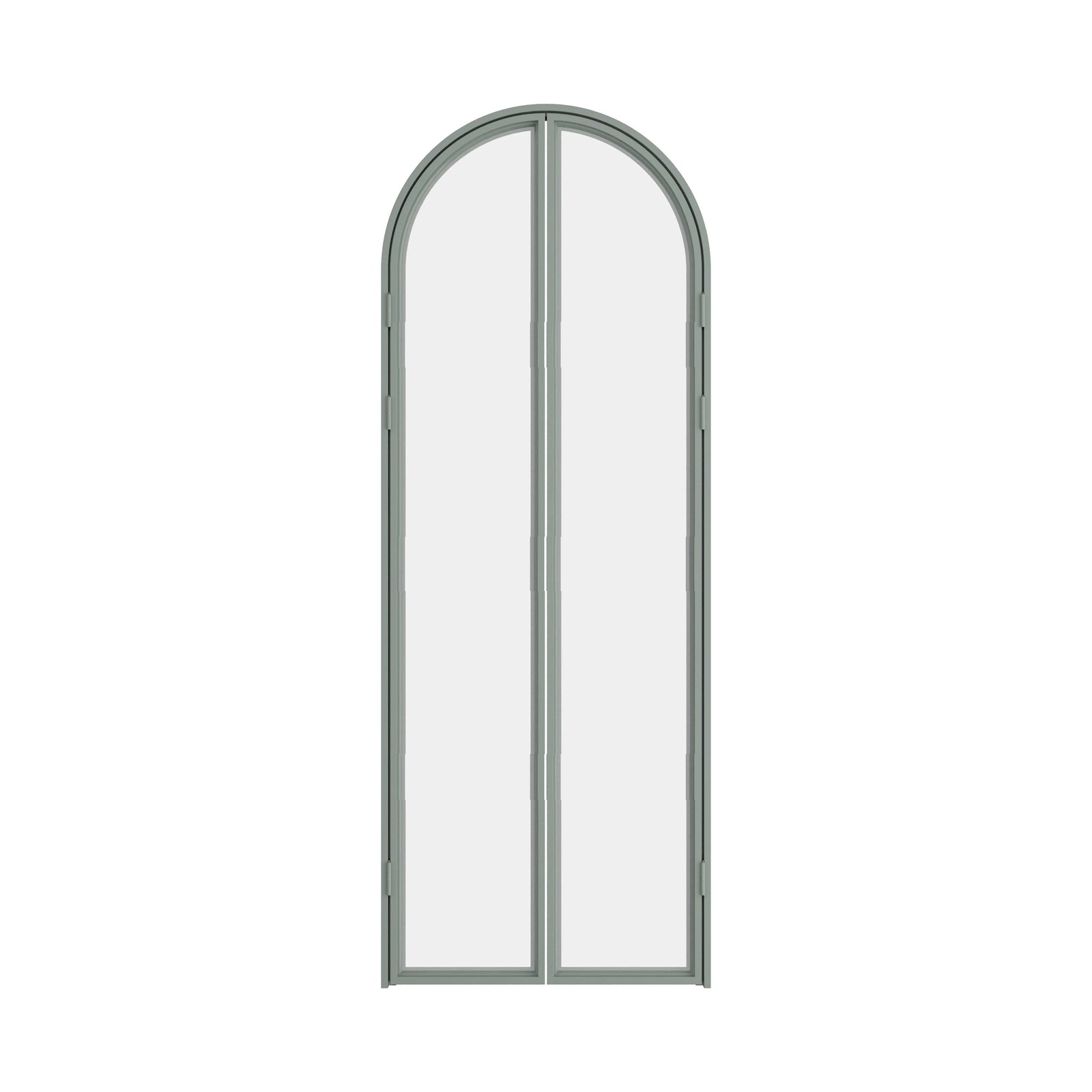 Steel pantry door with transparent glass and modern interior styling