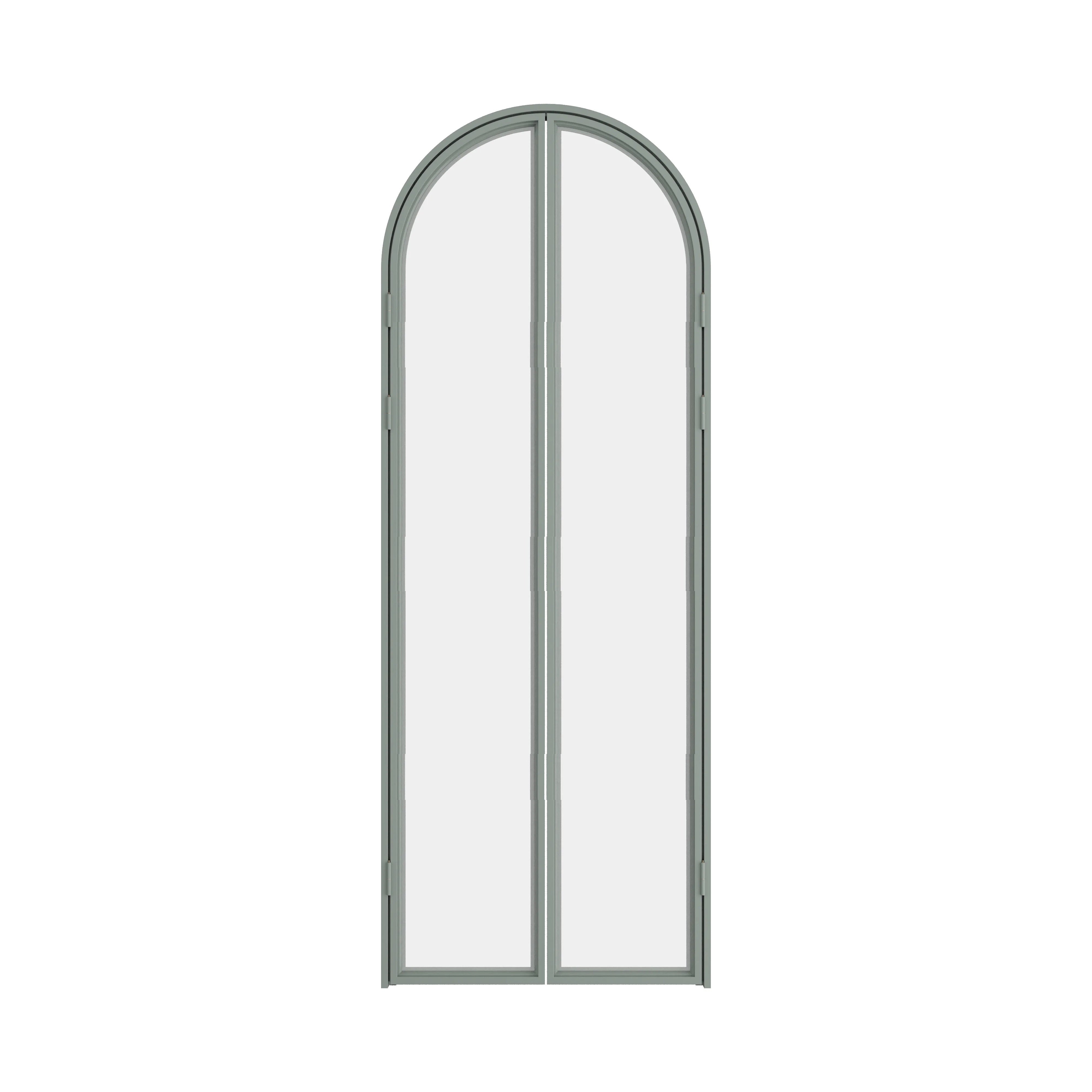Steel pantry door with transparent glass and modern interior styling