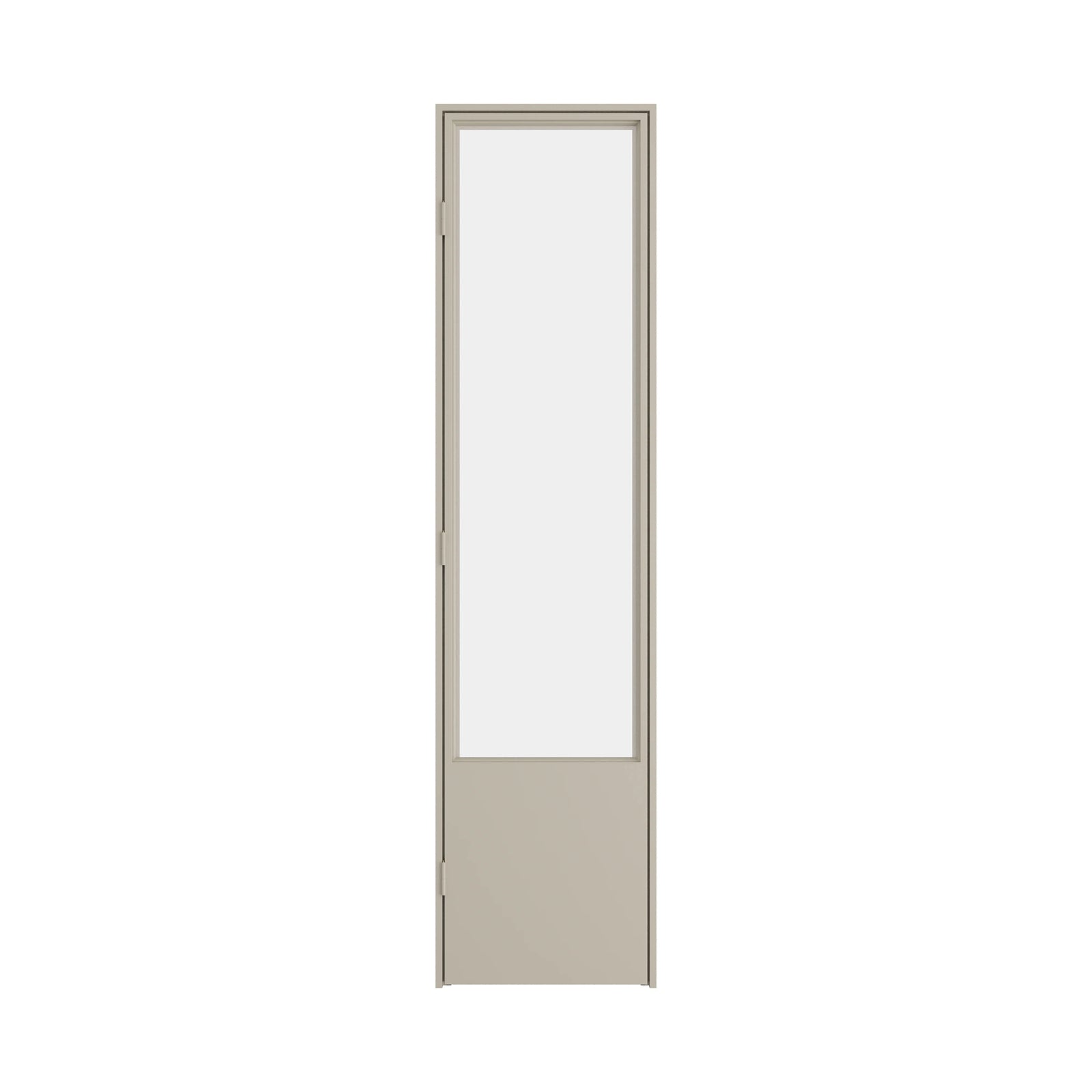 Glass pantry door with slim steel frame for contemporary kitchen interiors