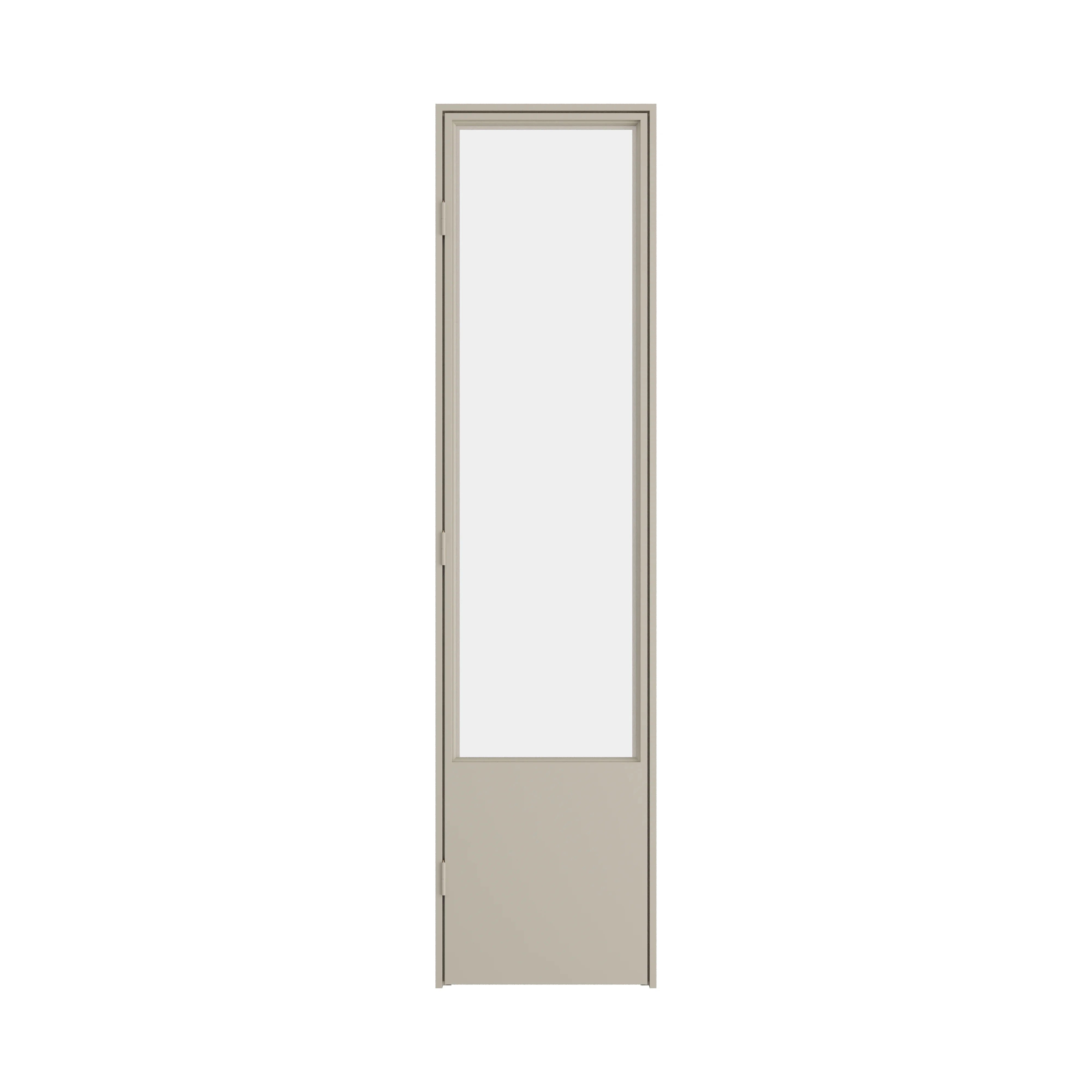 Glass pantry door with slim steel frame for contemporary kitchen interiors