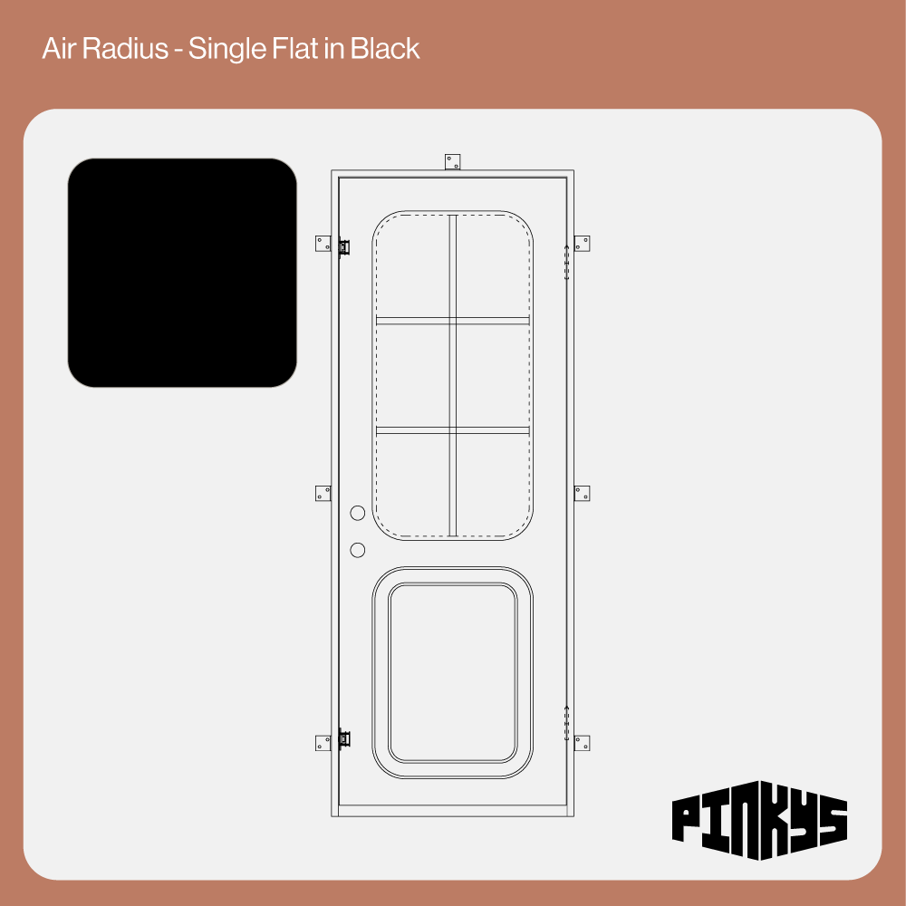 Air Radius single flat steel front door with modern radius corner design